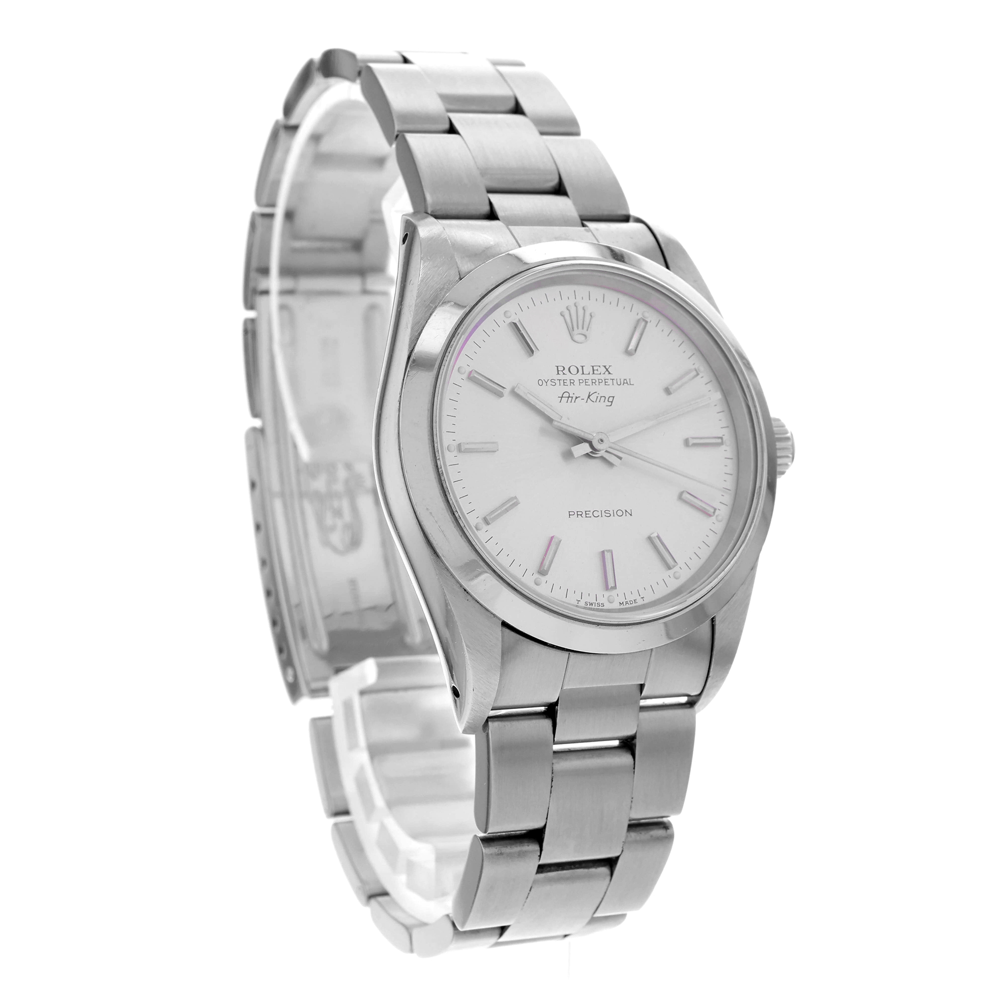 Rolex Air King 14000 Oyster Perpetual Precision Silver Stick thumbnail 4