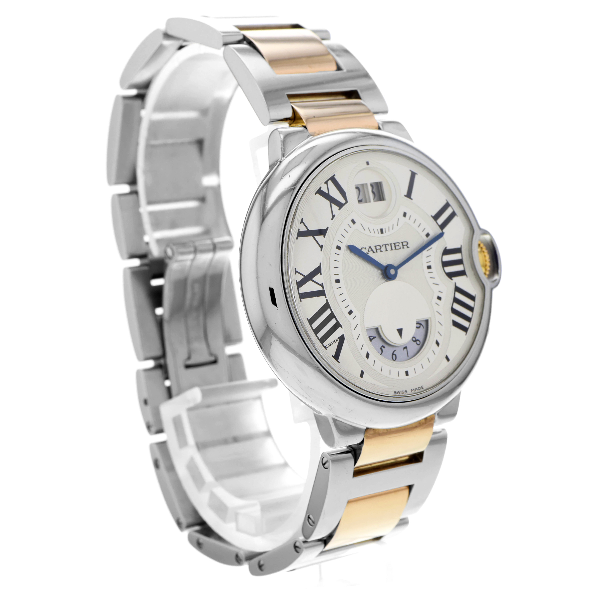 Cartier Ballon Bleu 38mm W6920027 3194 GMT Big Date Roman 18k Rose Gold Quartz thumbnail 4