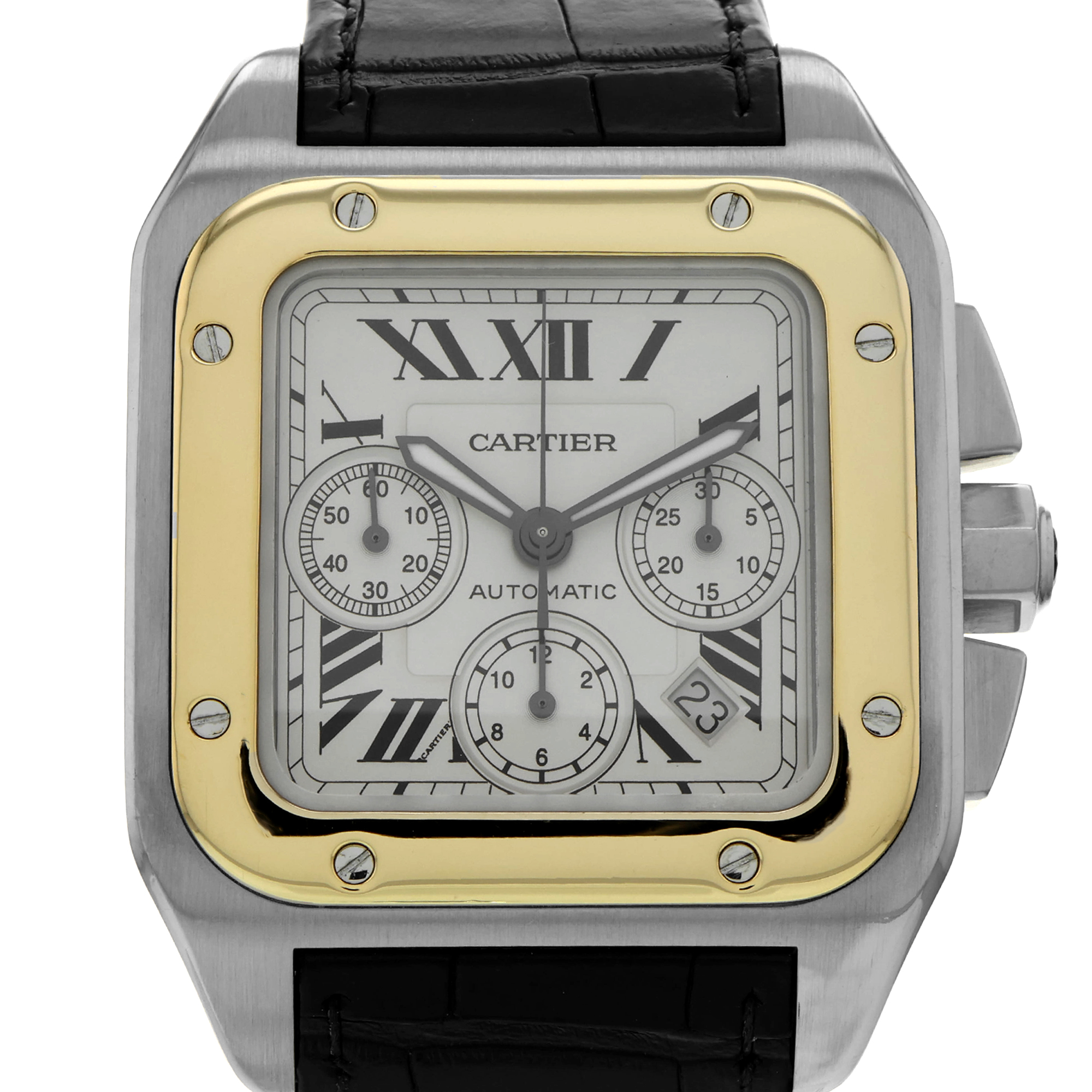 Cartier Santos 100 W20091X7 2740 White Roman 18k thumbnail 1