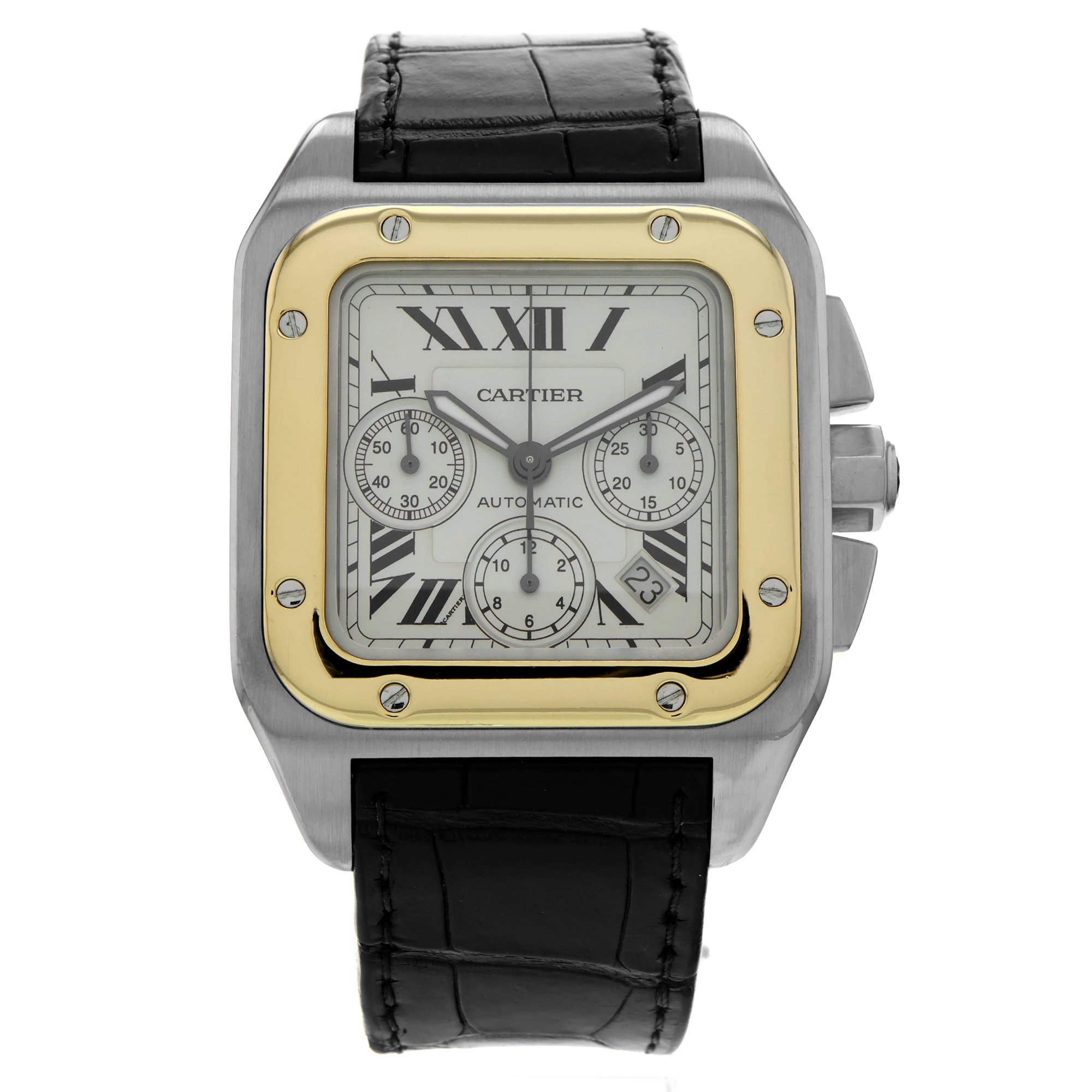 Cartier Santos 100 W20091X7 2740 White Roman 18k thumbnail 2