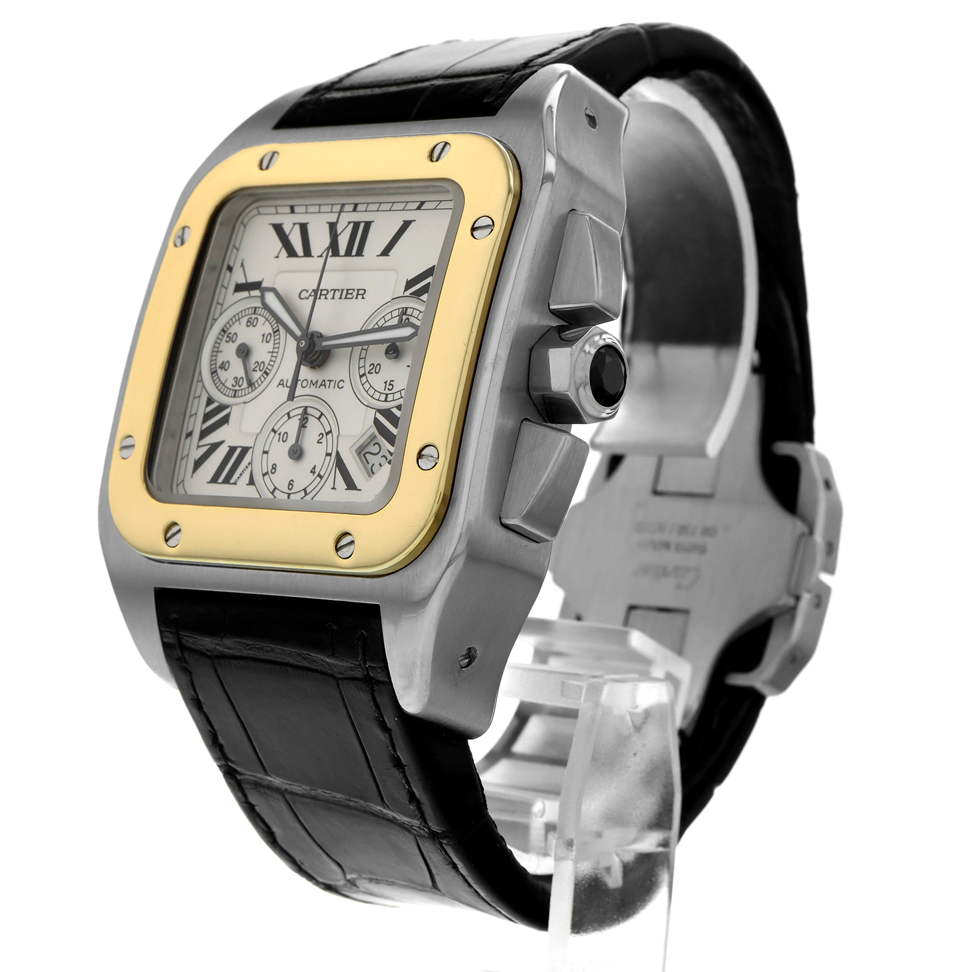 Cartier Santos 100 W20091X7 2740 White Roman 18k thumbnail 3