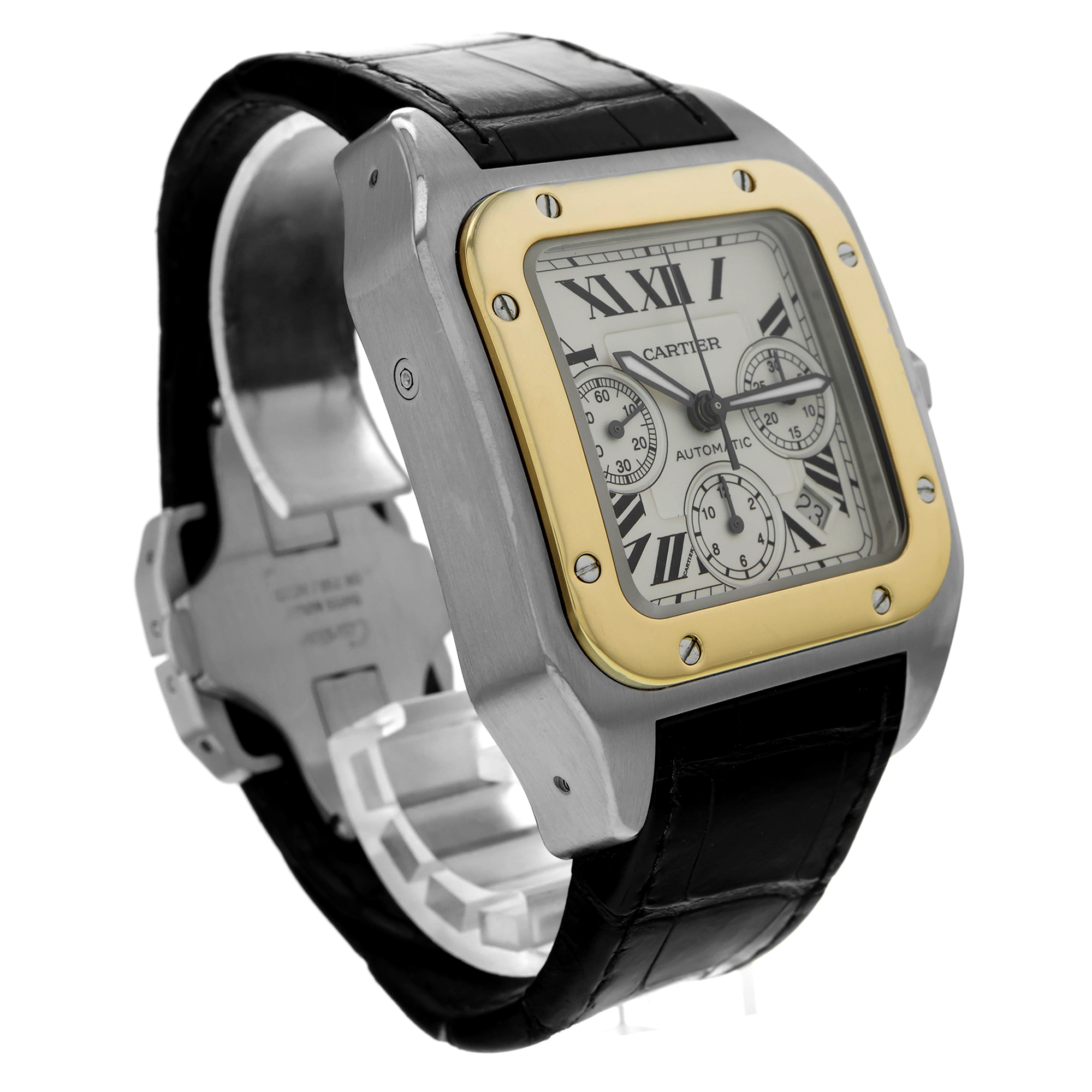 Cartier Santos 100 W20091X7 2740 White Roman 18k thumbnail 4