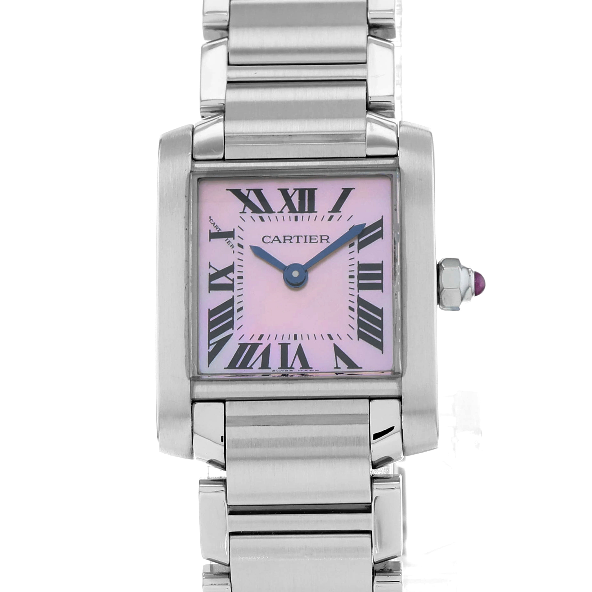 Cartier Tank Française W51028Q3 3217 Pink MOP Roman Dial Quartz thumbnail 1