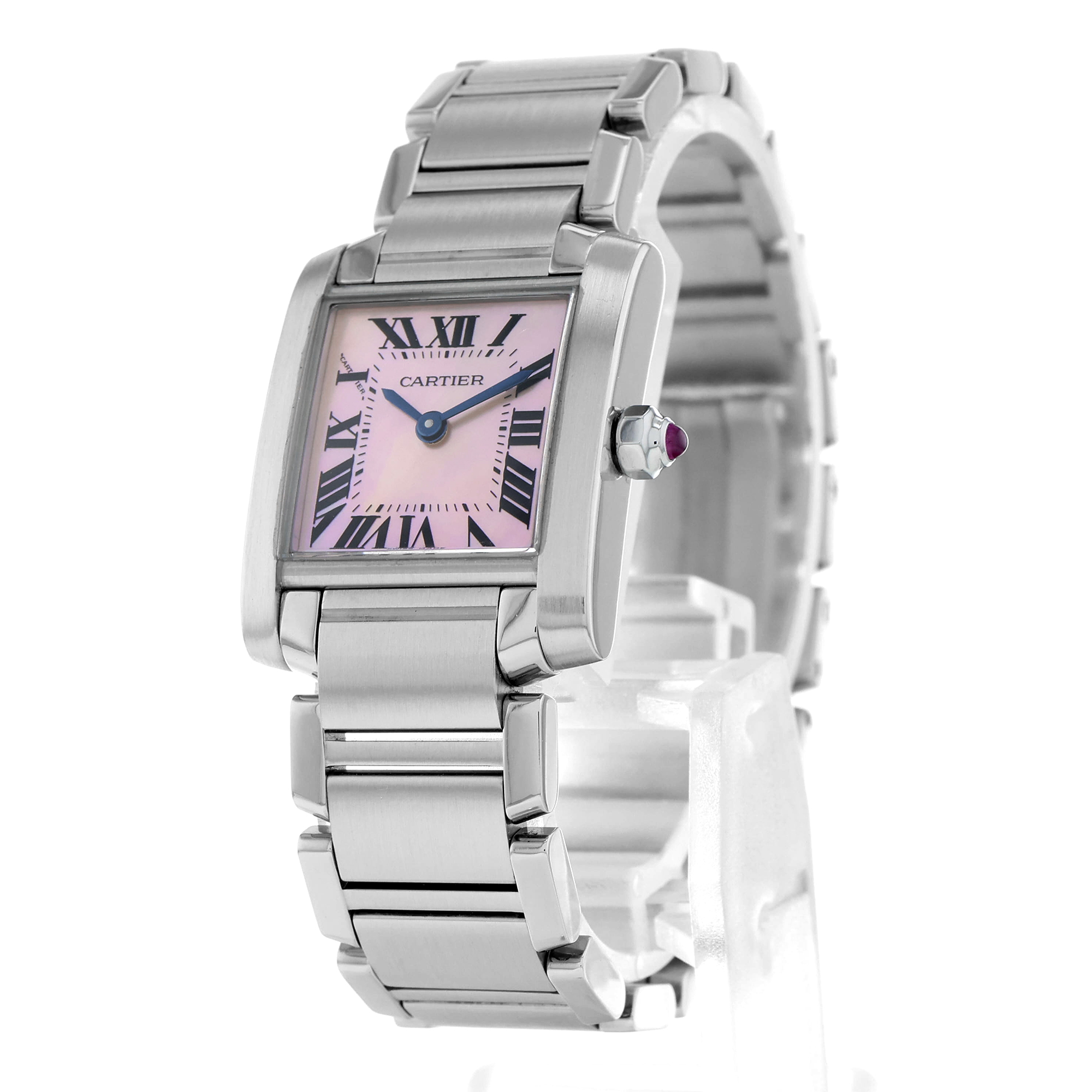 Cartier Tank Française W51028Q3 3217 Pink MOP Roman Dial Quartz thumbnail 3