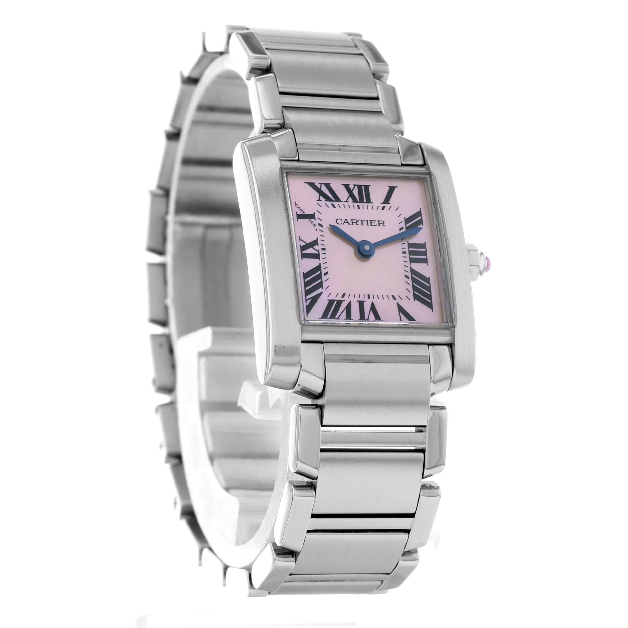 Cartier Tank Française W51028Q3 3217 Pink MOP Roman Dial Quartz thumbnail 4