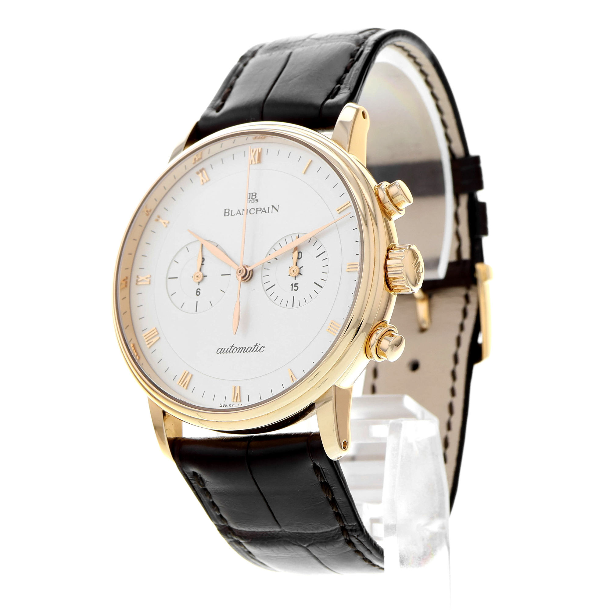 Blancpain Villeret 4082-3642-55B Chronograph White Roman 18k Rose Gold Mens thumbnail 2