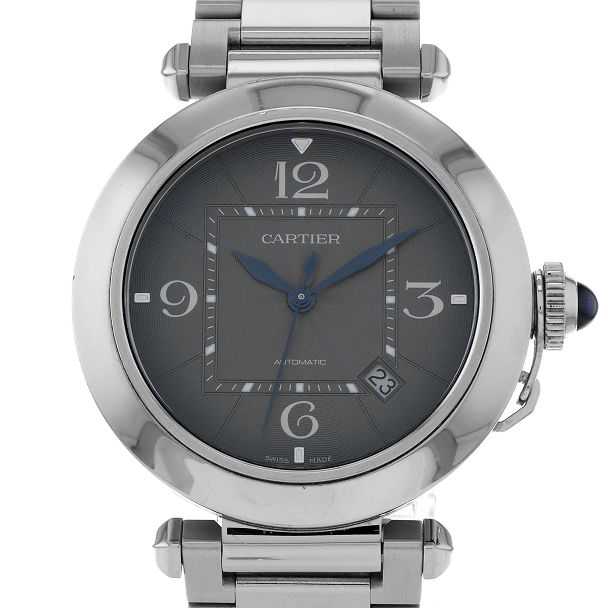 Cartier Pasha 41mm WSPA0026 4266 Grey Arabic Dial Steel Automatic Mens Watch thumbnail 1