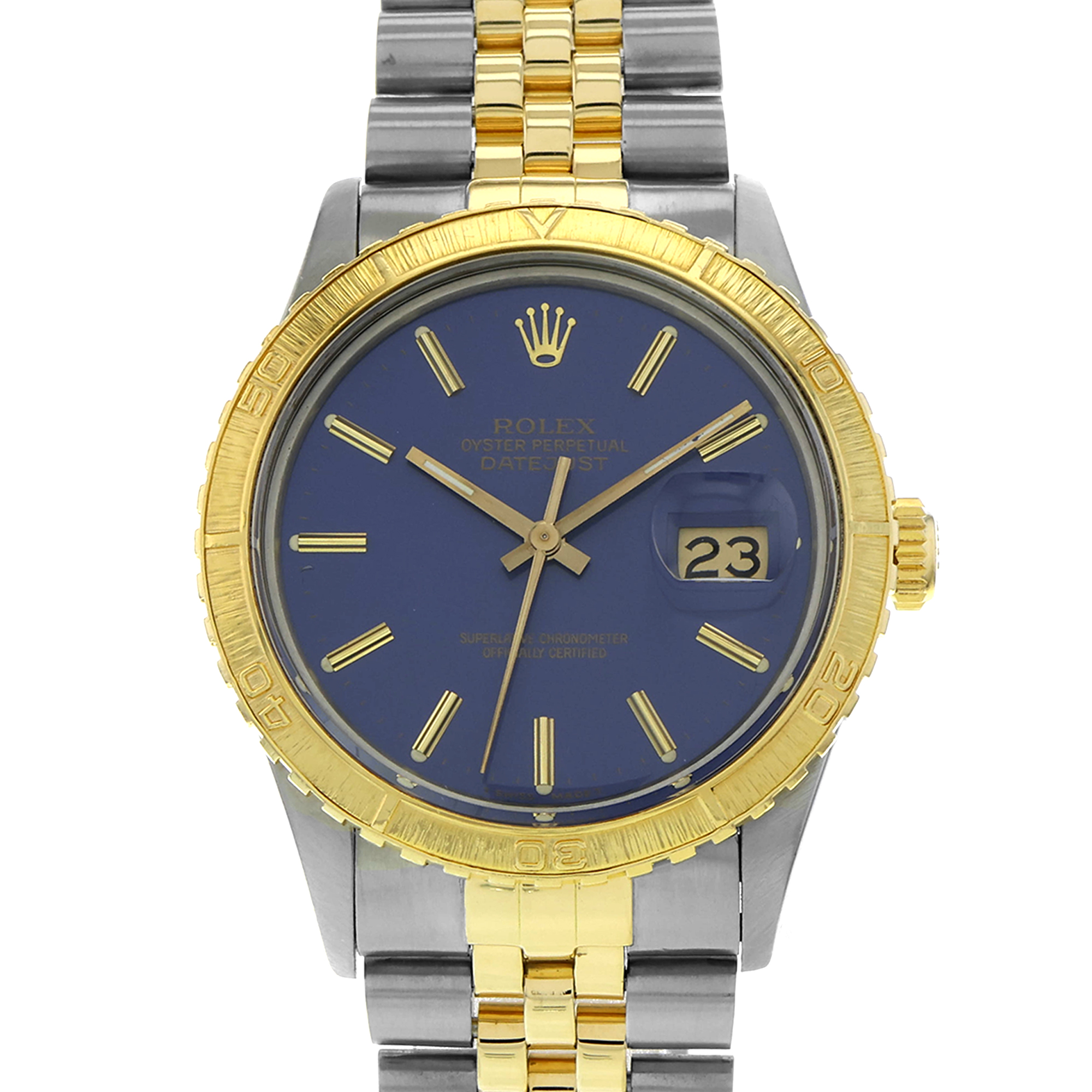 Rolex Datejust 36mm 16253 Two tone Turn-O-Graph rare blue dial, jubilee brac. thumbnail 1