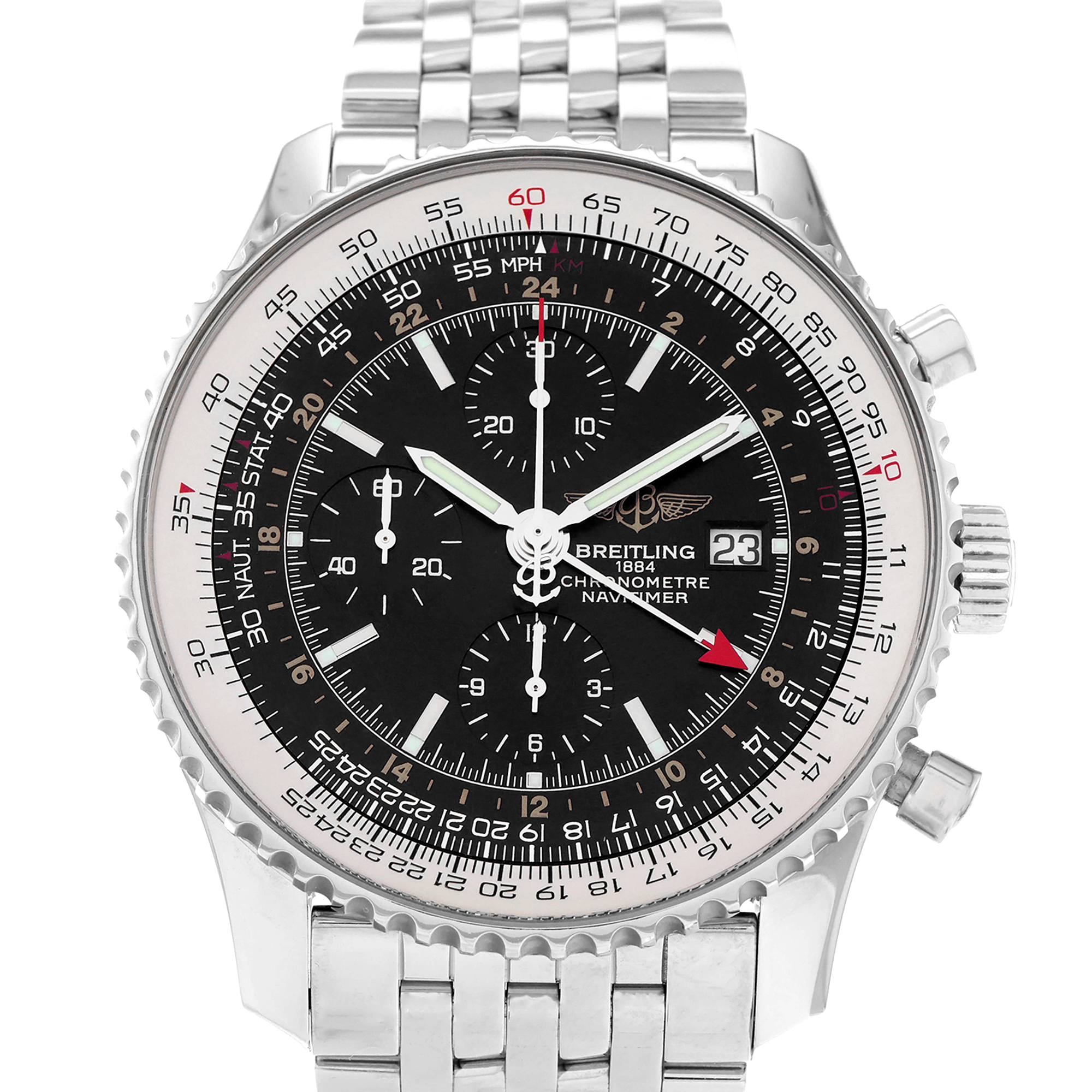 Breitling Navitimer A24322 Black Chronograph GMT Dual Timezone thumbnail 1