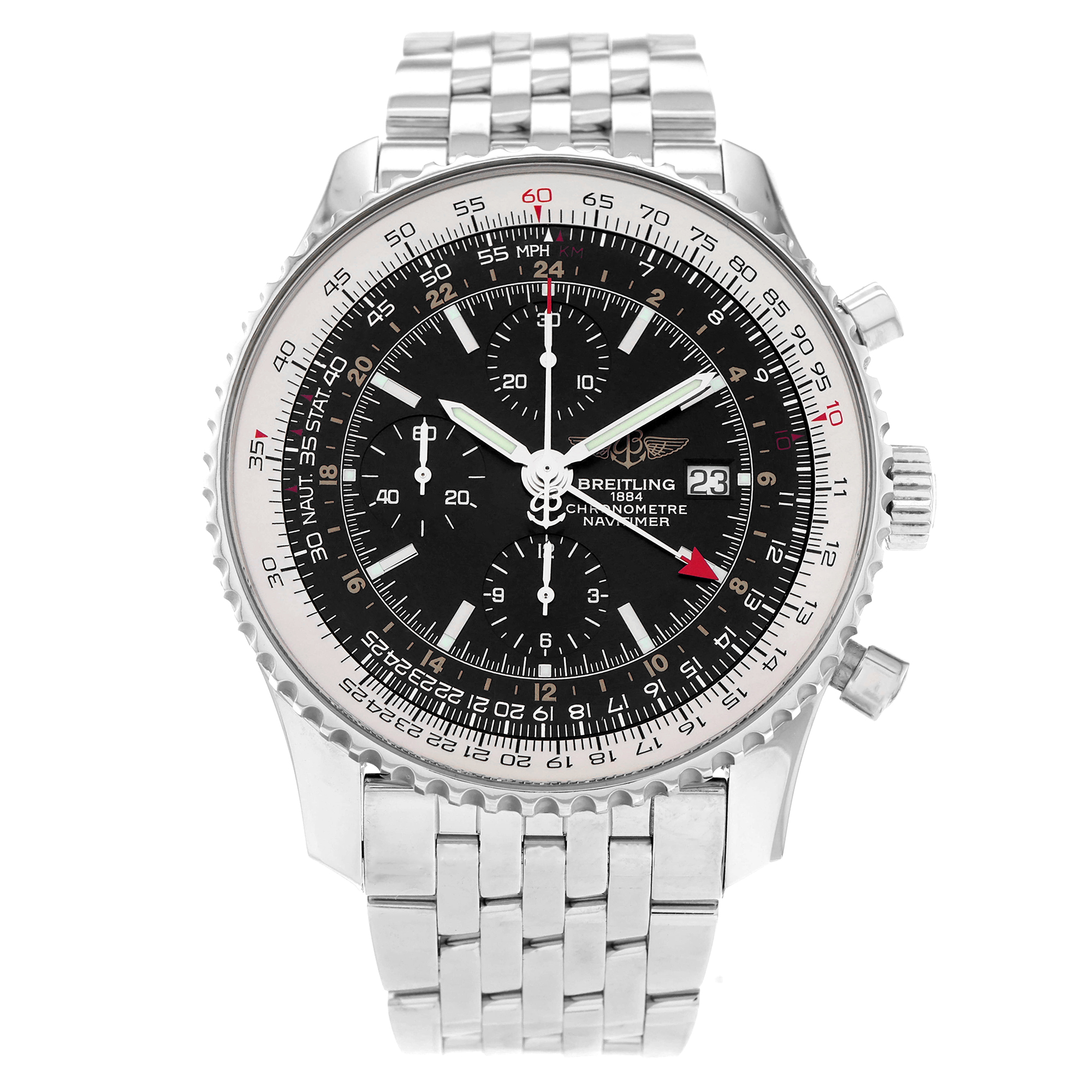 Breitling Navitimer A24322 Black Chronograph GMT Dual Timezone thumbnail 2