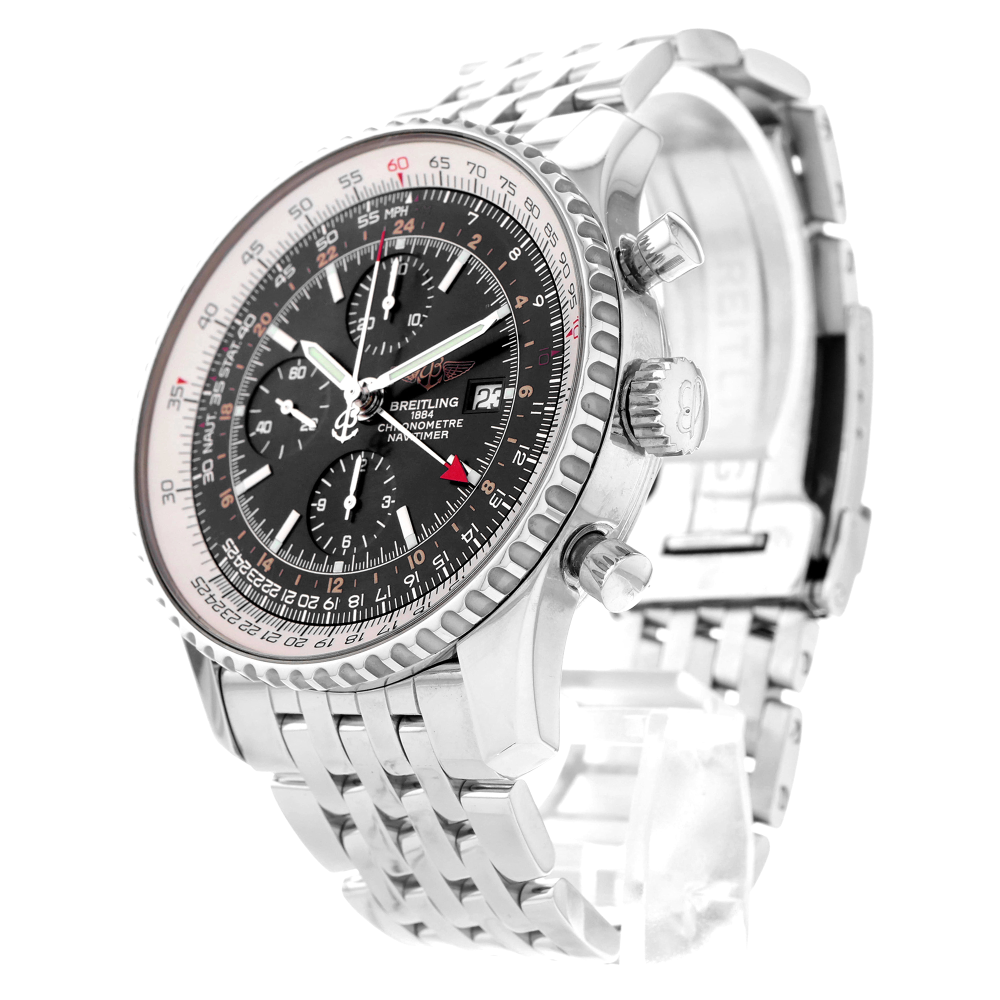 Breitling Navitimer A24322 Black Chronograph GMT Dual Timezone thumbnail 3