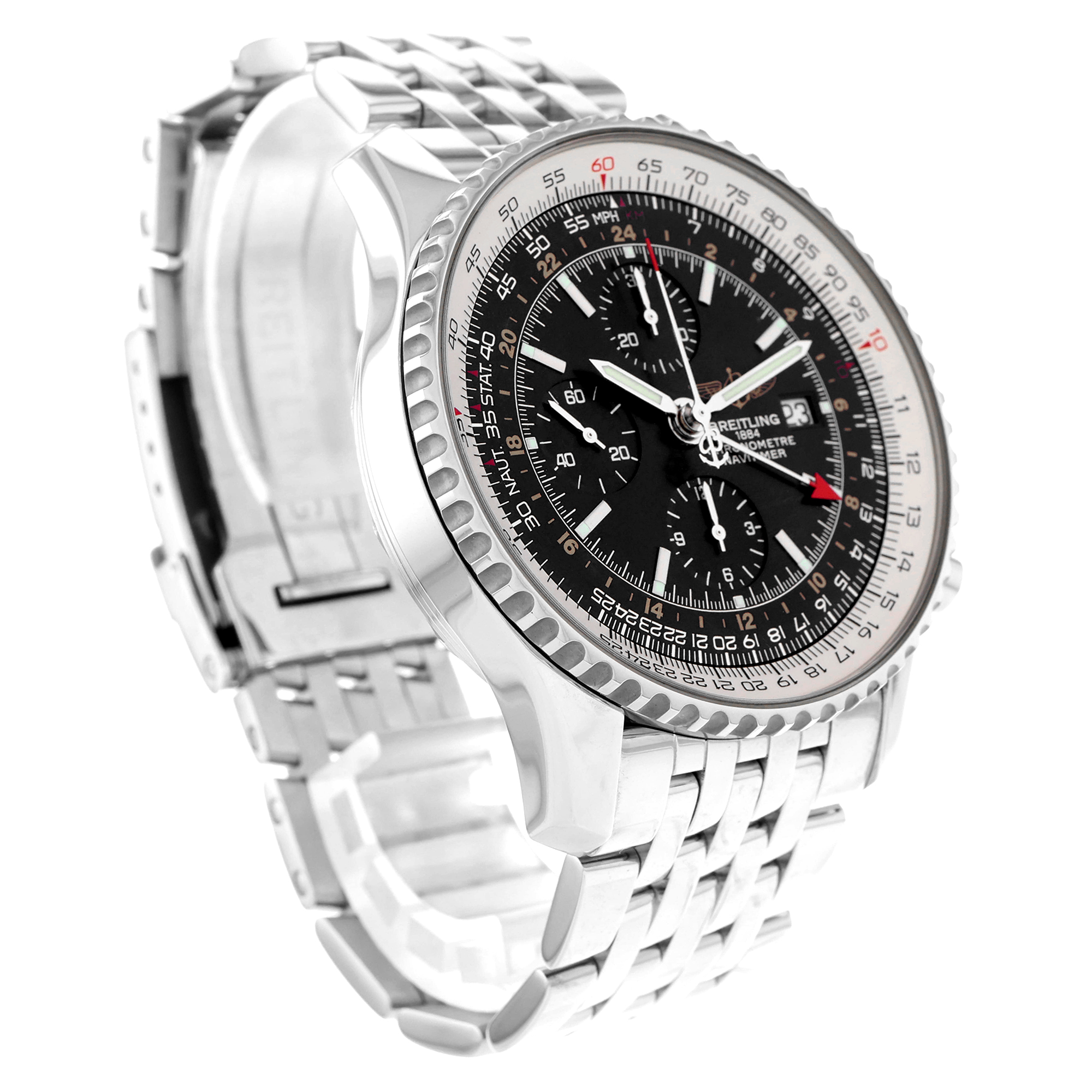 Breitling Navitimer A24322 Black Chronograph GMT Dual Timezone thumbnail 4