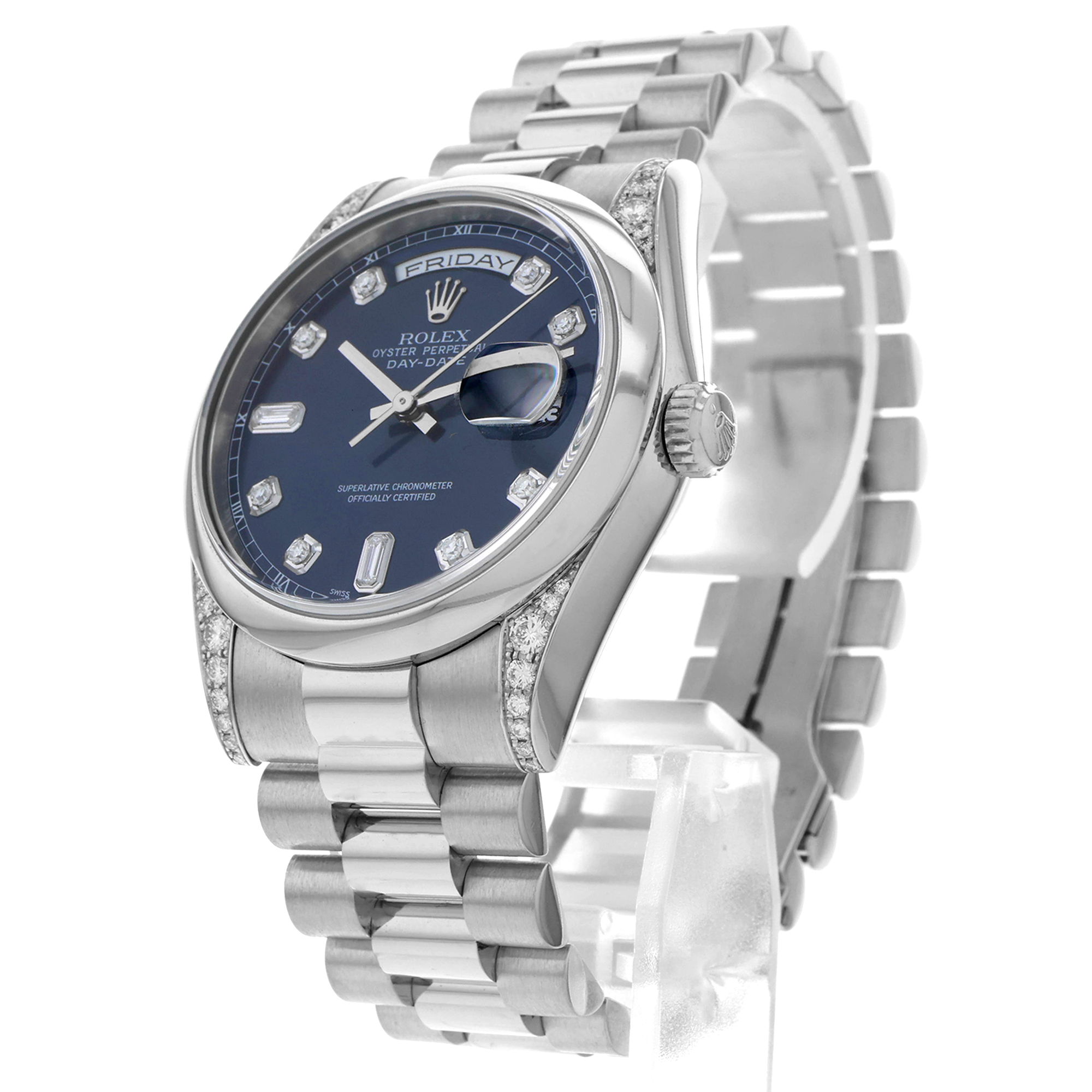 Rolex Day-Date 36mm 118296 Blue Factory Diamond Dial Weekday thumbnail 2