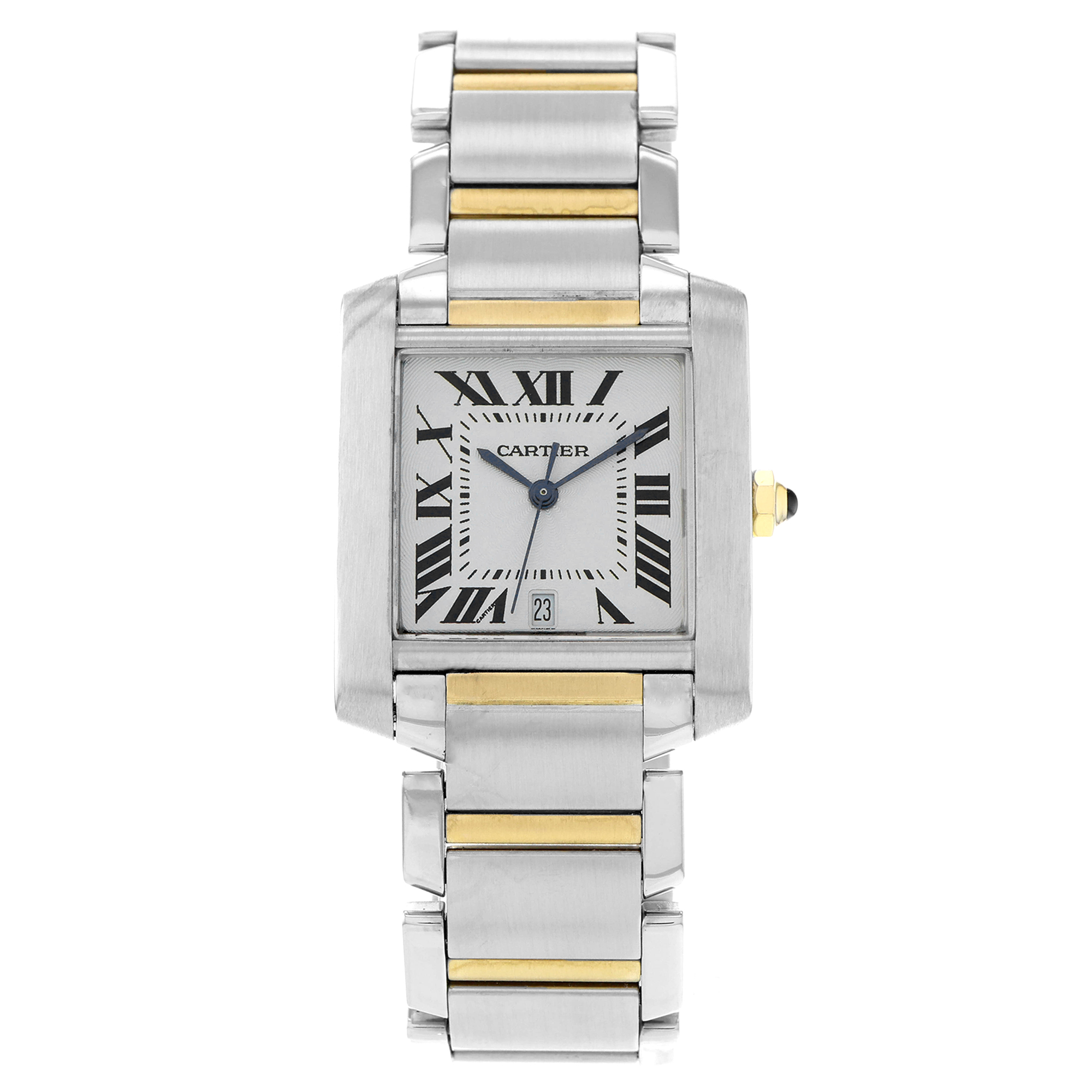 Cartier Tank Française W2TA0003 2302 White Roman 18k Automatic thumbnail 2