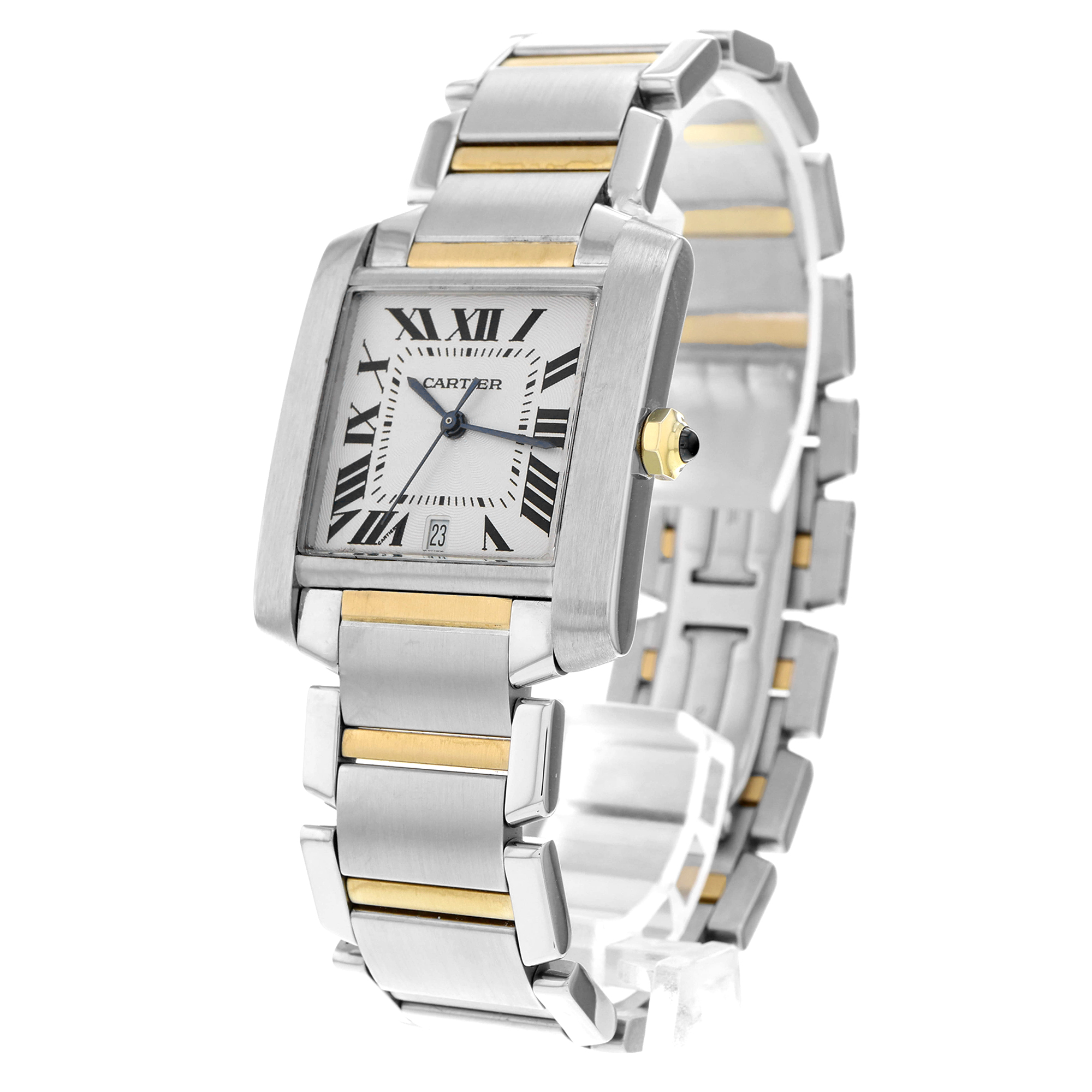 Cartier Tank Française W2TA0003 2302 White Roman 18k Automatic thumbnail 3