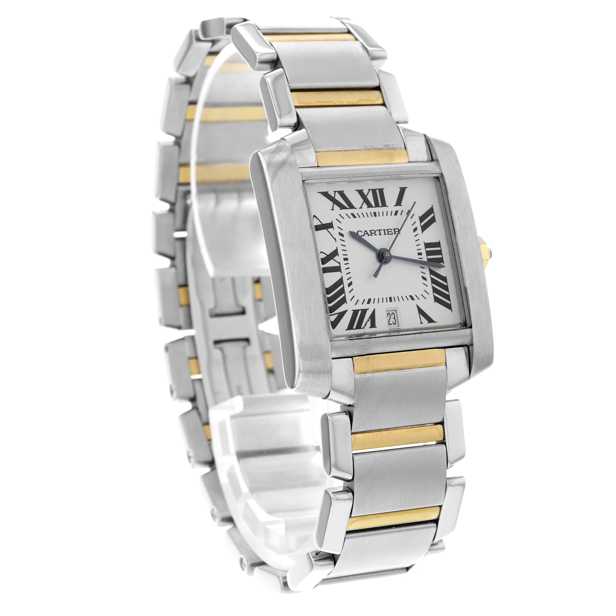 Cartier Tank Française W2TA0003 2302 White Roman 18k Automatic thumbnail 4
