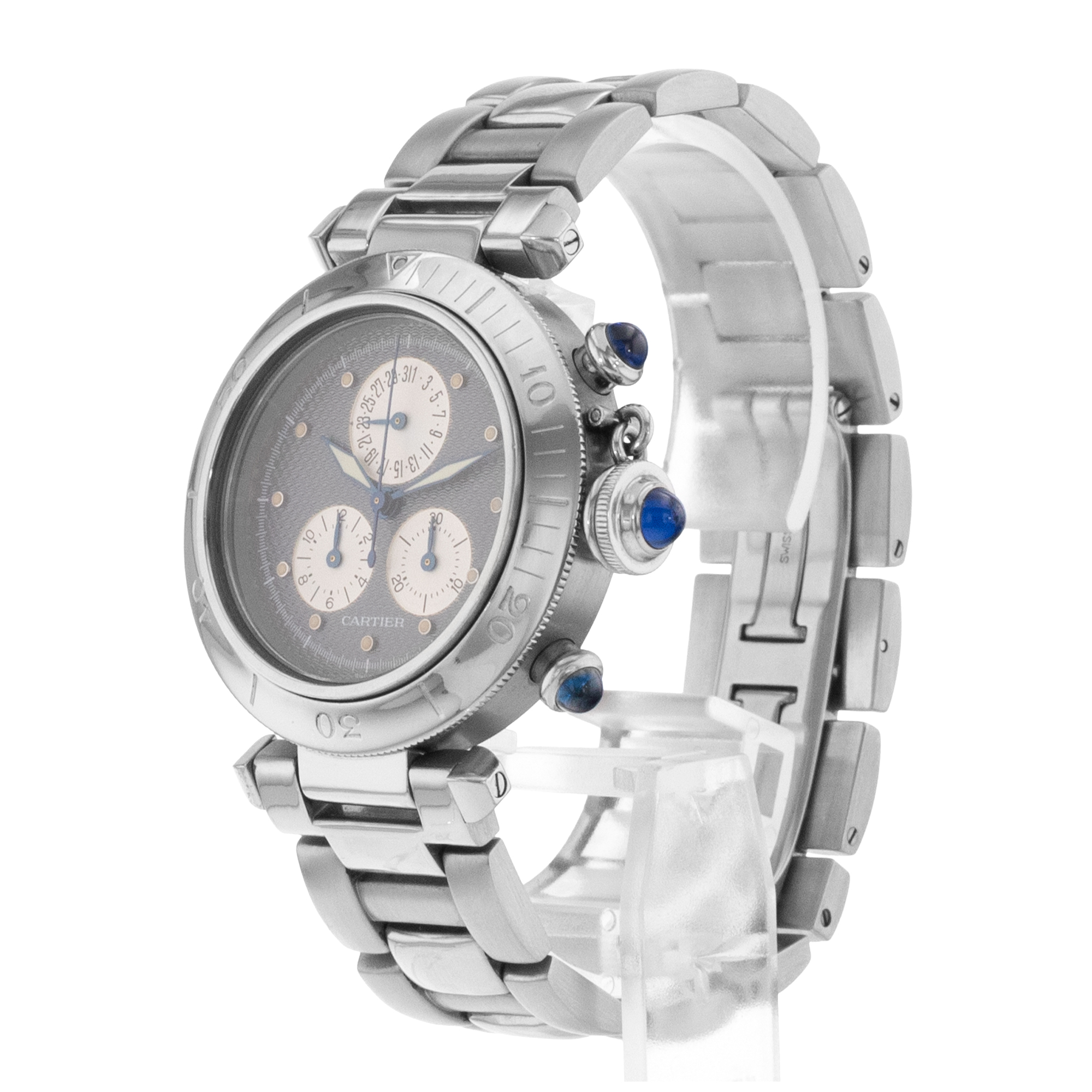 Cartier Pasha W31019H2 13521 35mm Grey Chronograph Steel Quartz Mens Watch thumbnail 4