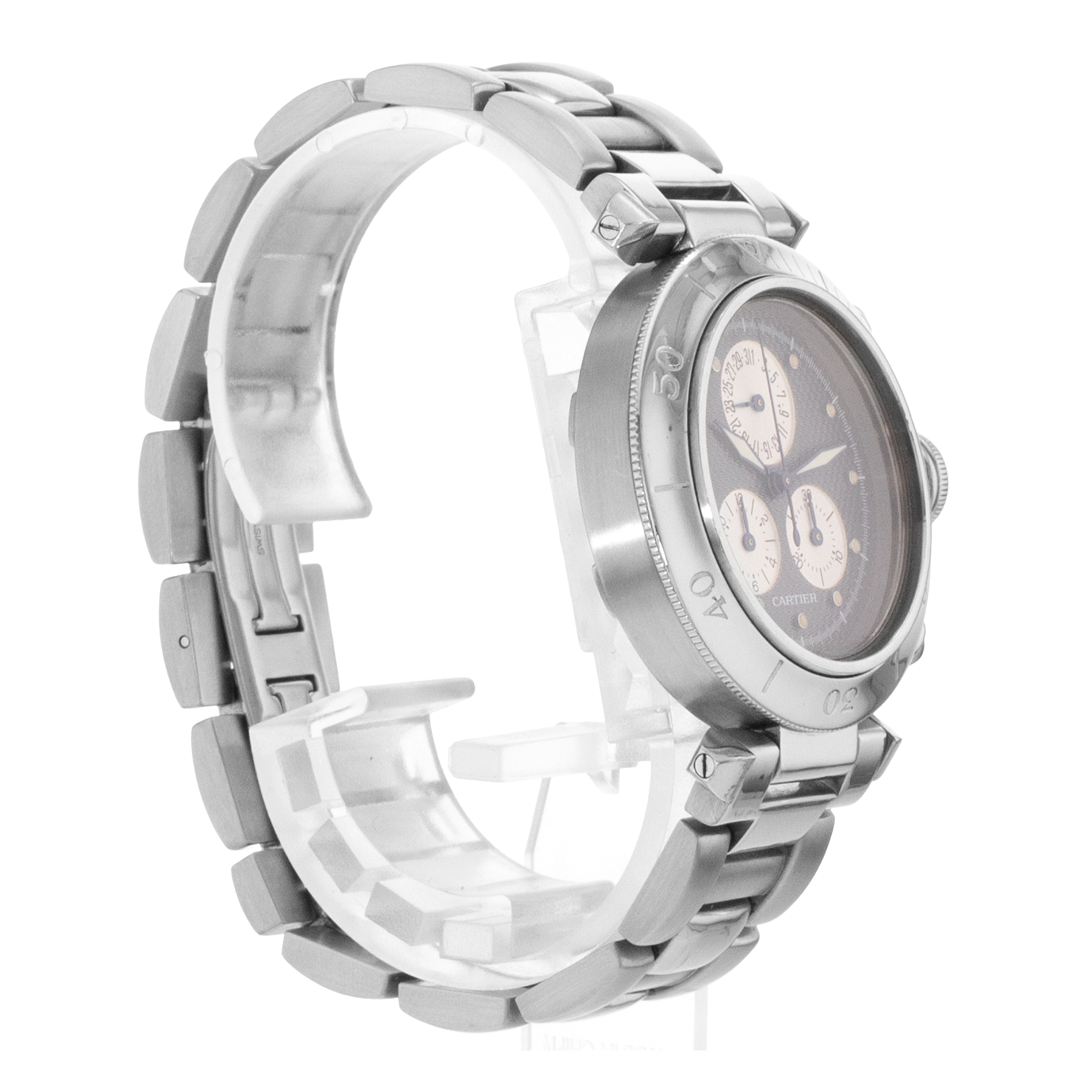 Cartier Pasha W31019H2 13521 35mm Grey Chronograph Steel Quartz Mens Watch thumbnail 7