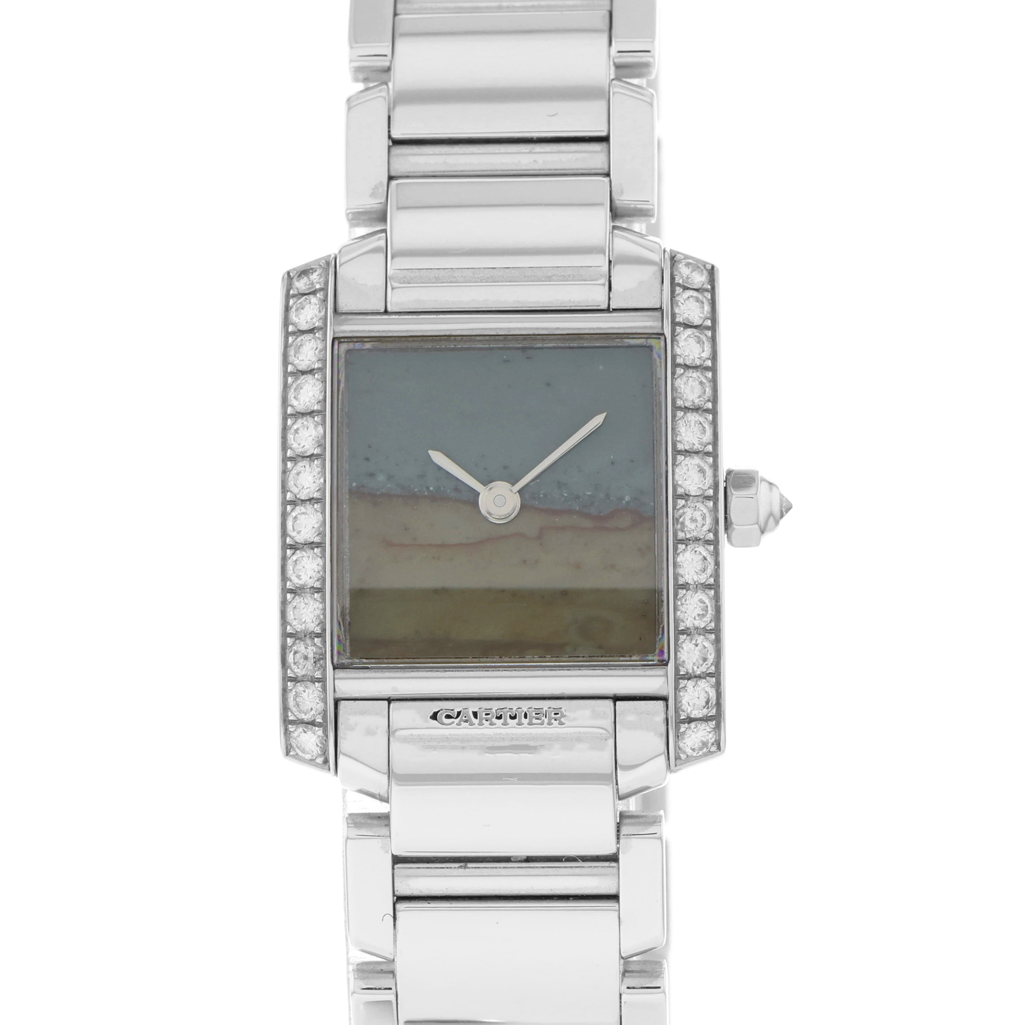 Cartier Tank Francaise WE1036S3 2517 2517 Agate Limited Edition 50 pcs 18K White Gold thumbnail 1