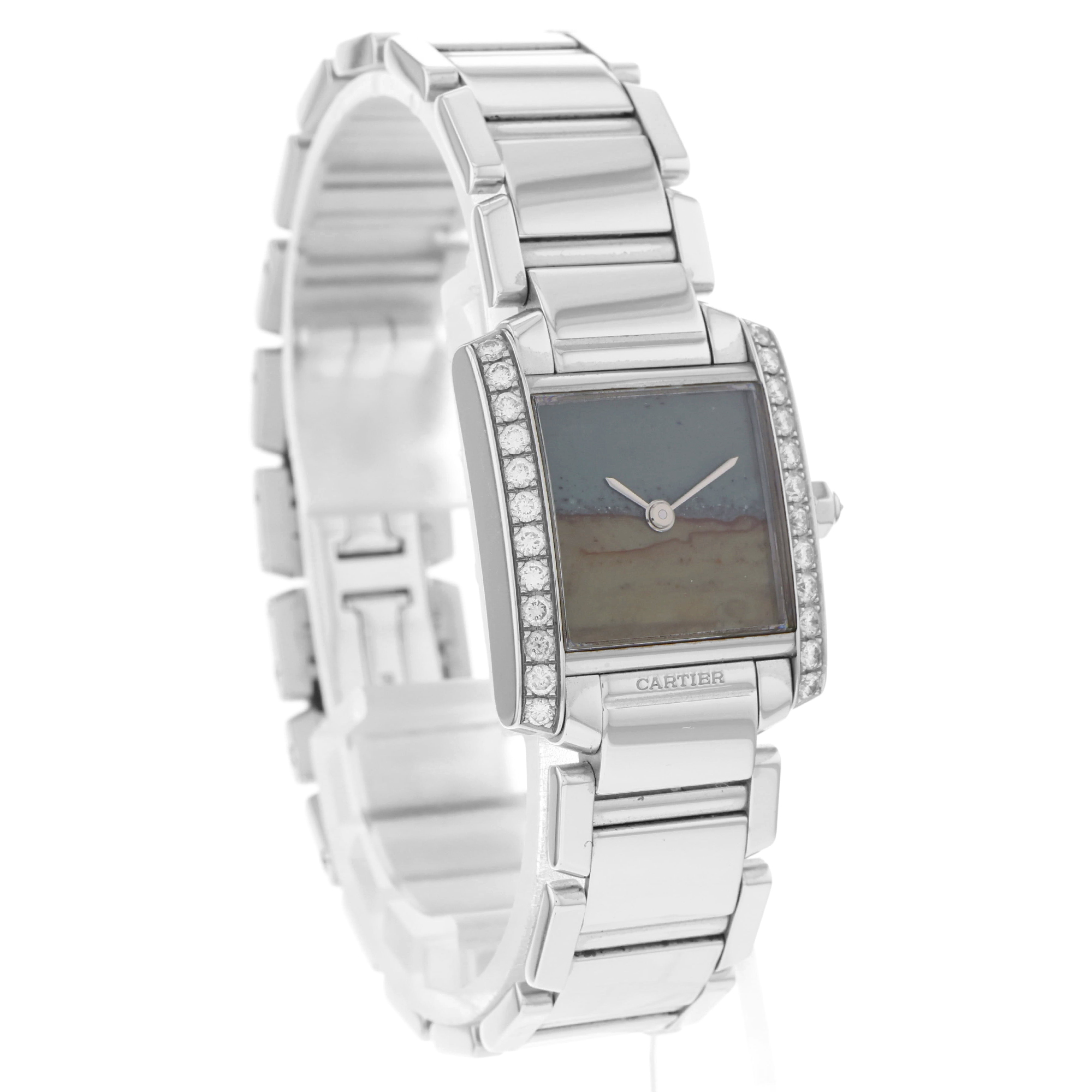 Cartier Tank Francaise WE1036S3 2517 2517 Agate Limited Edition 50 pcs 18K White Gold thumbnail 4