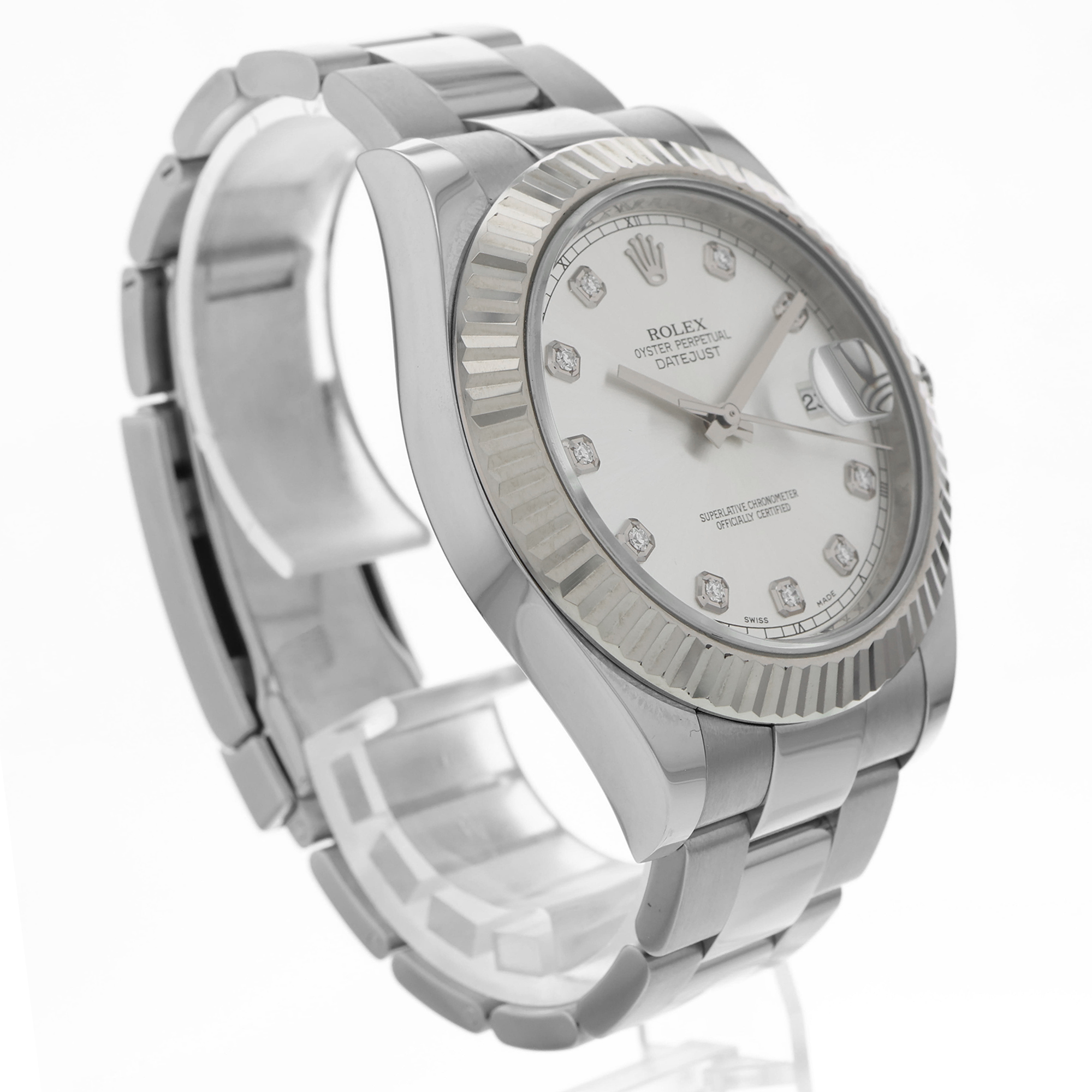Rolex Datejust II 116334 18K Gold Bezel Factory Diamond Dial Automatic Date thumbnail 4