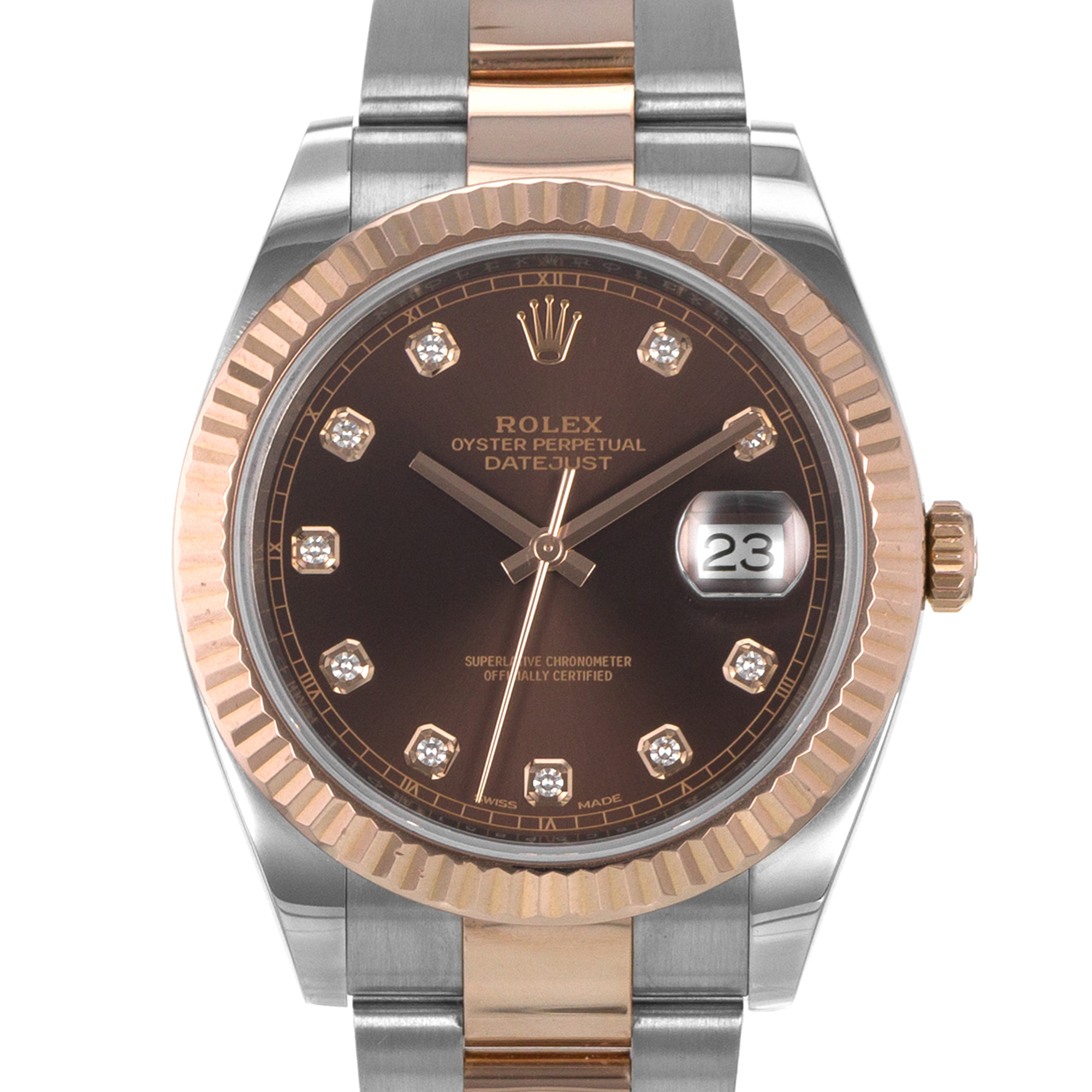 Rolex Datejust 41mm 126331 Steel/18K Rose Gold Factory chocolate Diamond Dial thumbnail 1