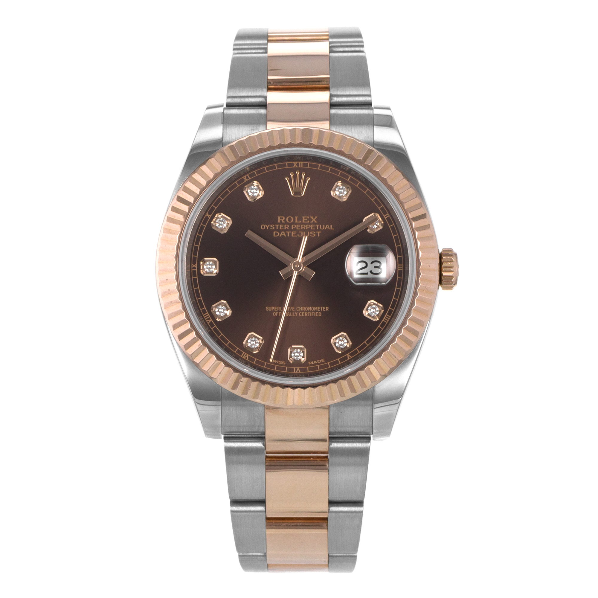 Rolex Datejust 41mm 126331 Steel/18K Rose Gold Factory chocolate Diamond Dial thumbnail 2