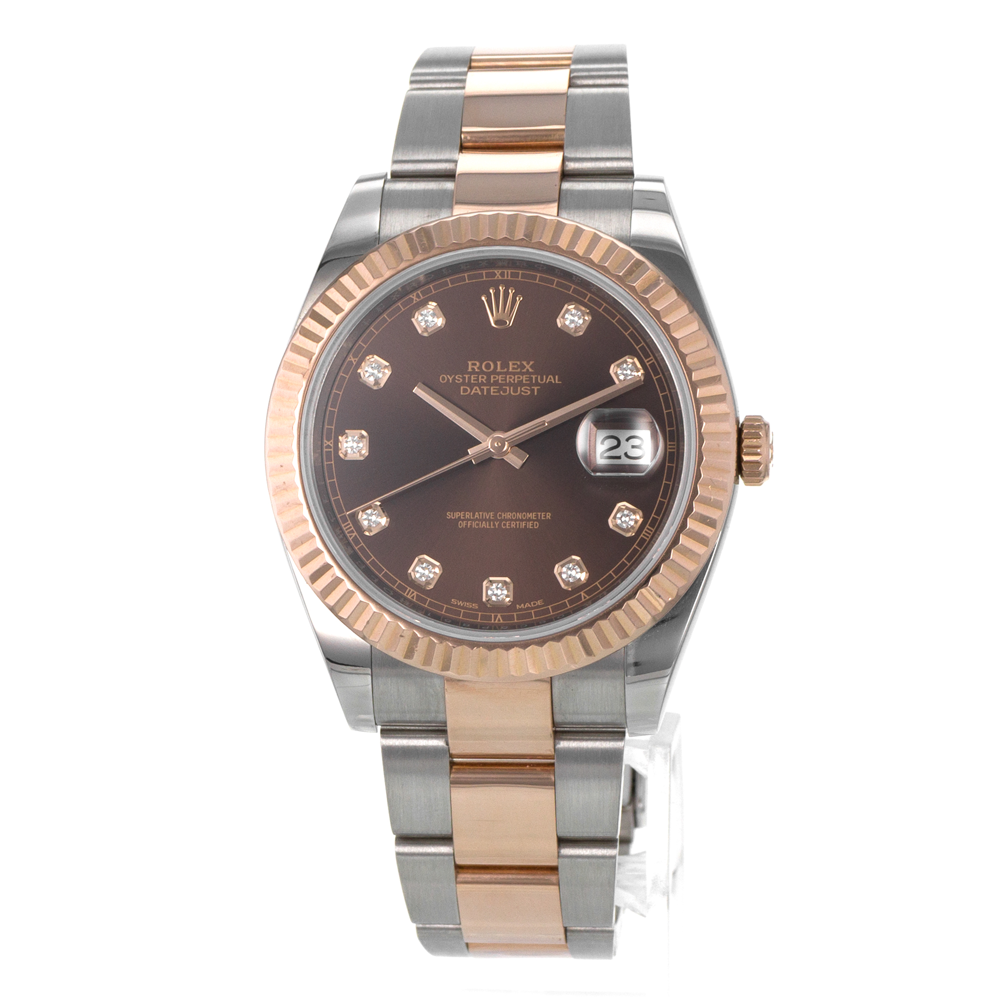 Rolex Datejust 41mm 126331 Steel/18K Rose Gold Factory chocolate Diamond Dial thumbnail 3