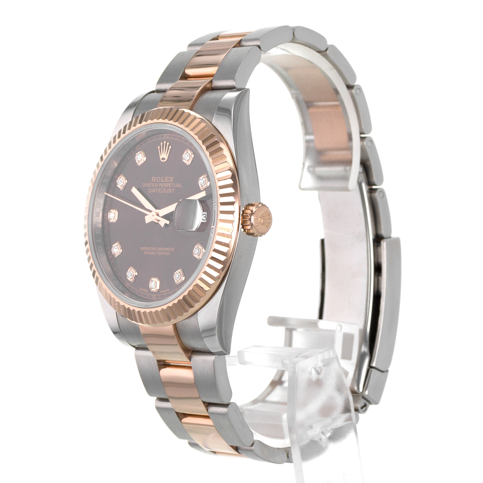Rolex Datejust 41mm 126331 Steel/18K Rose Gold Factory chocolate Diamond Dial thumbnail 4