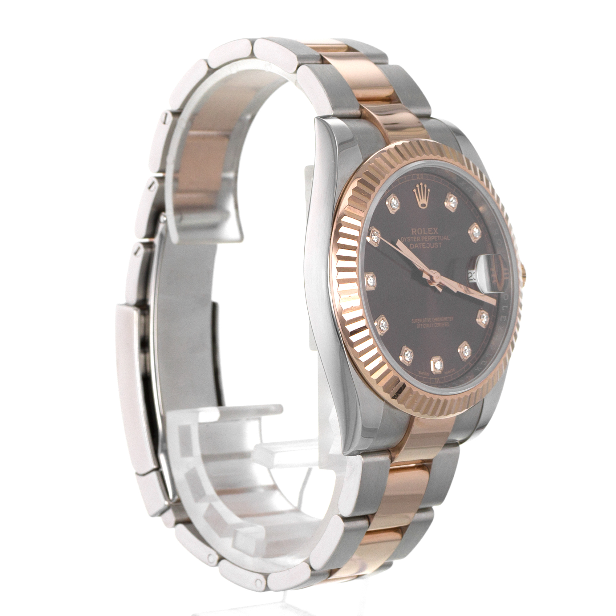 Rolex Datejust 41mm 126331 Steel/18K Rose Gold Factory chocolate Diamond Dial thumbnail 7