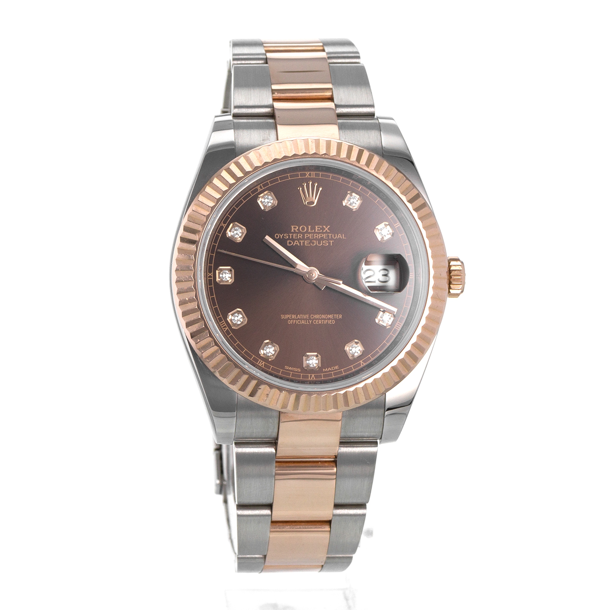 Rolex Datejust 41mm 126331 Steel/18K Rose Gold Factory chocolate Diamond Dial thumbnail 8