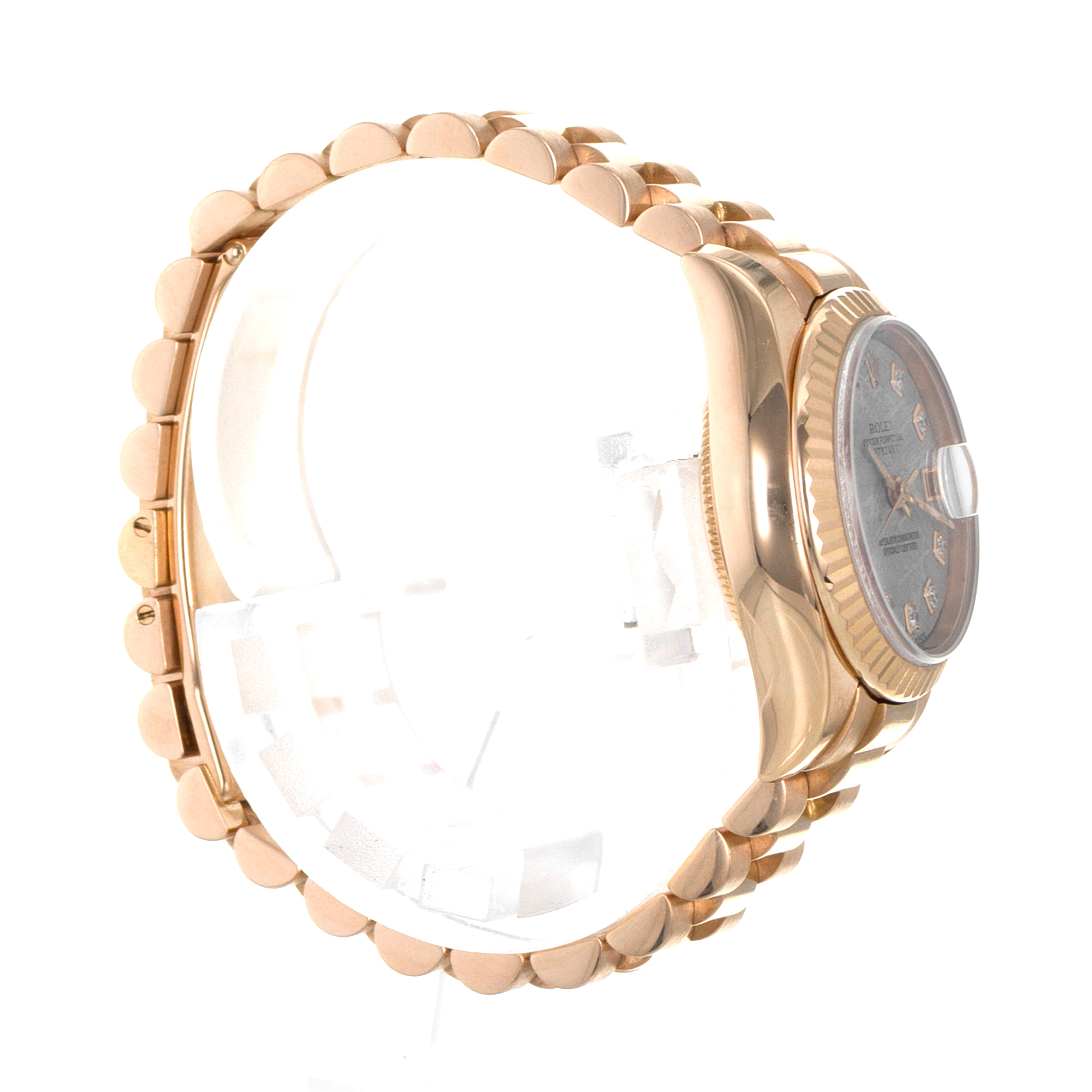 Rolex Datejust 26 179175 Factory Meteorite Diamond 18k Rose Gold Ladies Watch thumbnail 6