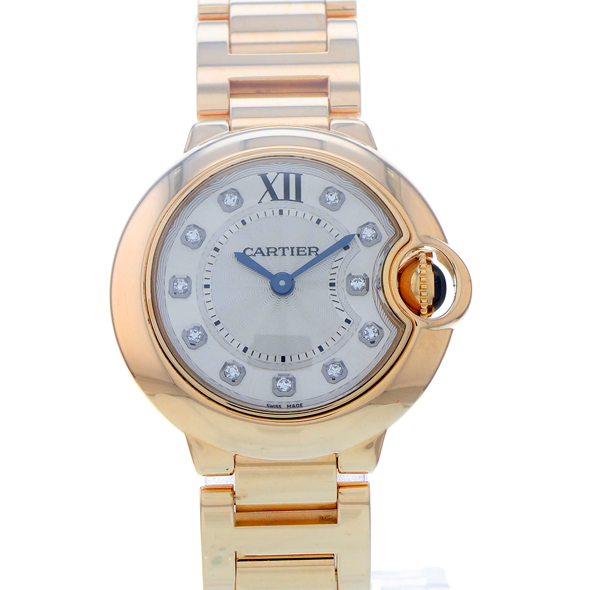 Cartier Ballon Bleu 28mm WE902025 3007 Factory Diamond Dial 18k Rose Gold Womens thumbnail 1