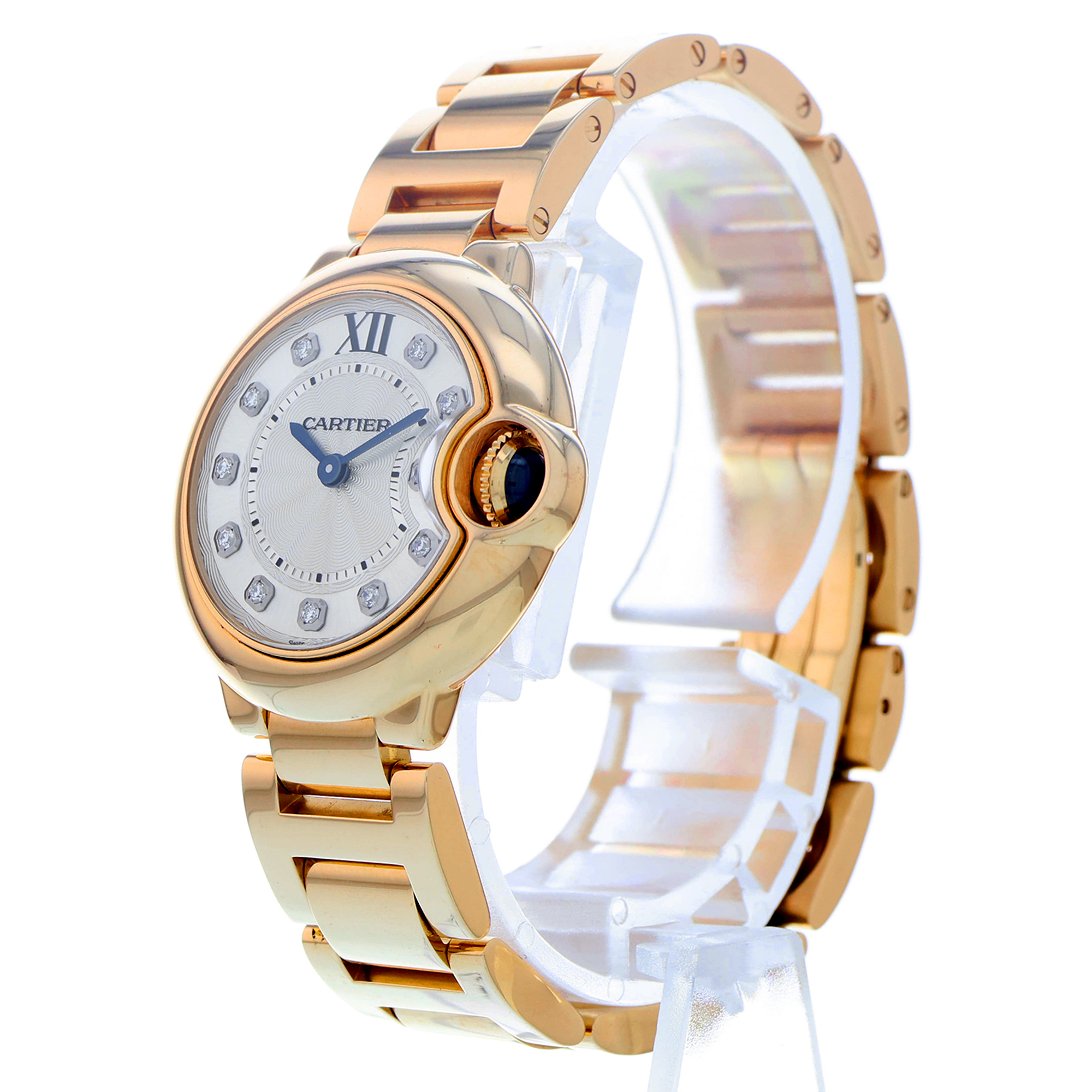 Cartier Ballon Bleu 28mm WE902025 3007 Factory Diamond Dial 18k Rose Gold Womens thumbnail 2