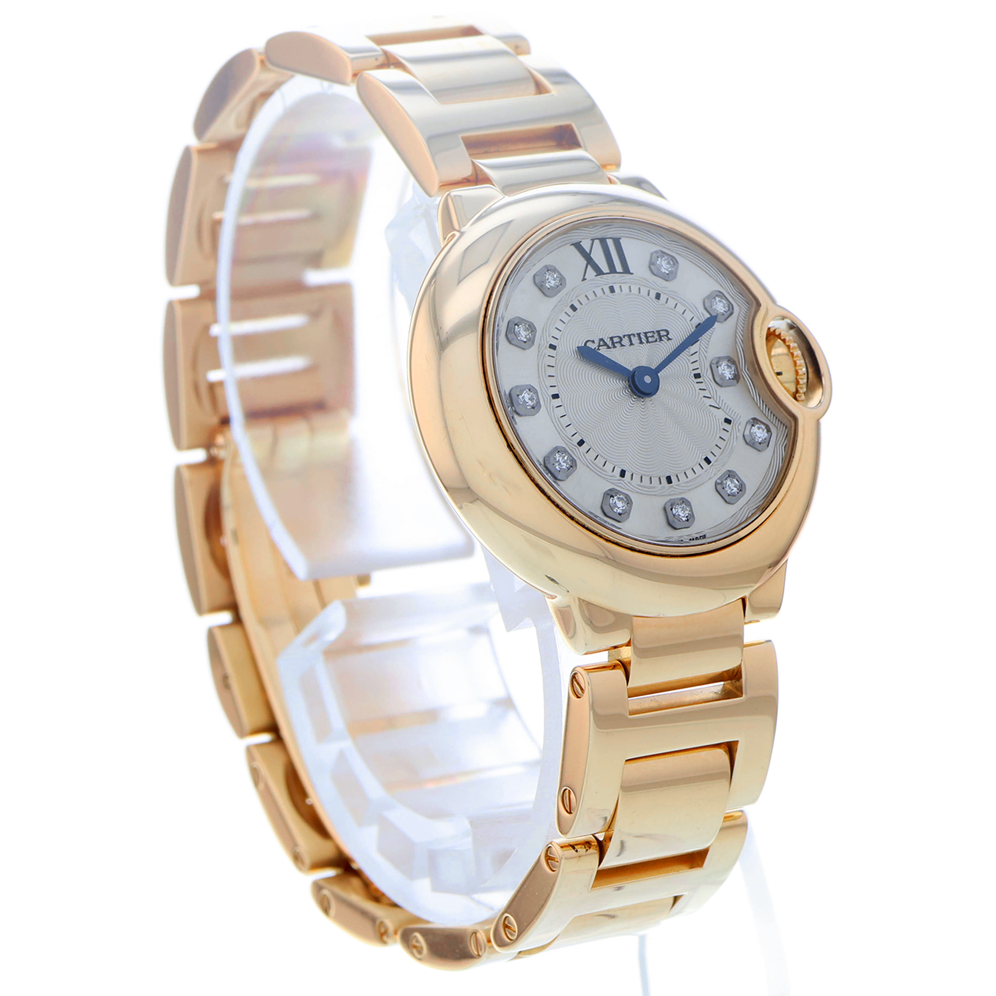 Cartier Ballon Bleu 28mm WE902025 3007 Factory Diamond Dial 18k Rose Gold Womens thumbnail 4