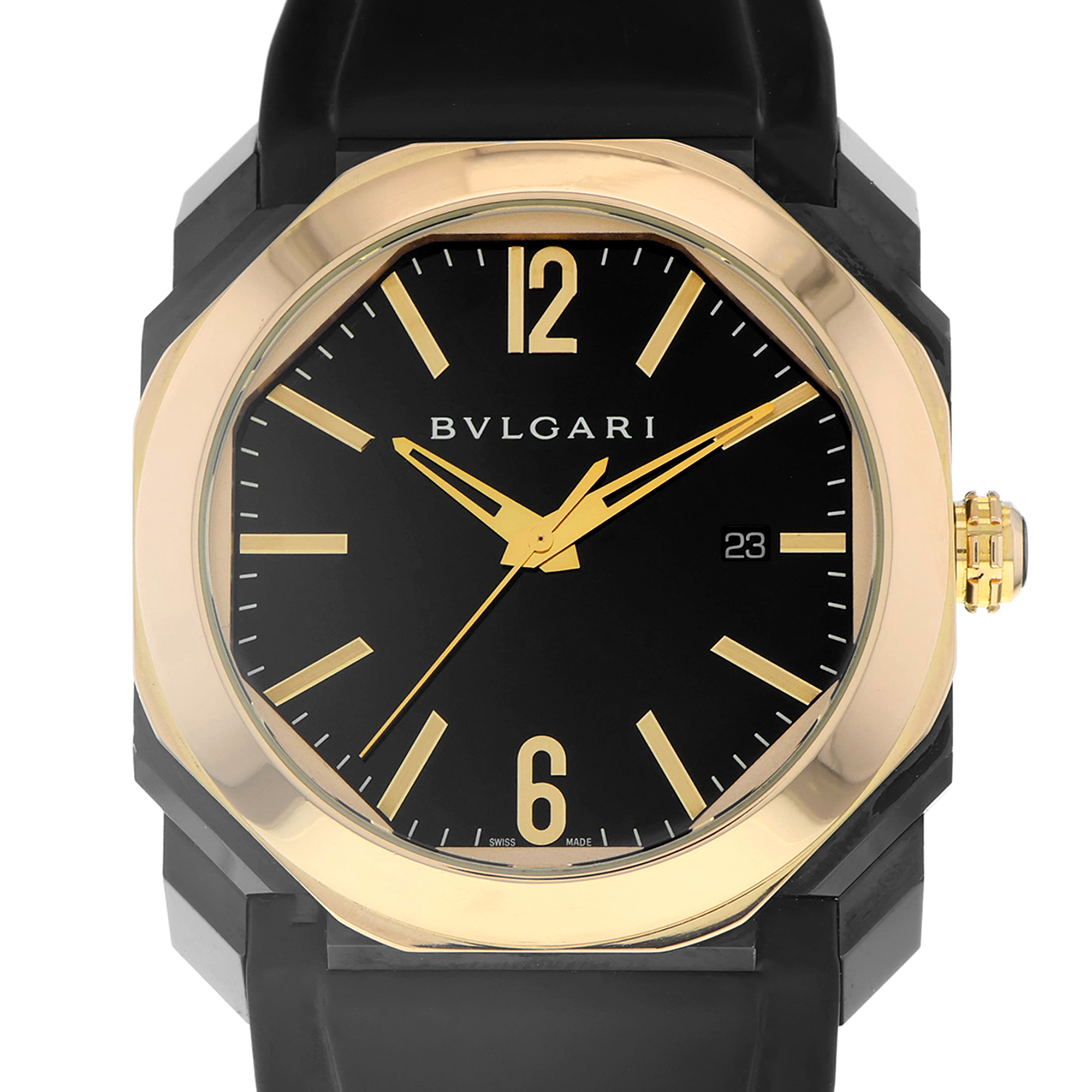 Bulgari Octo BGOP41SG 41mm Black DLC 18k Rose Gold Automatic Display Back Mens thumbnail 1