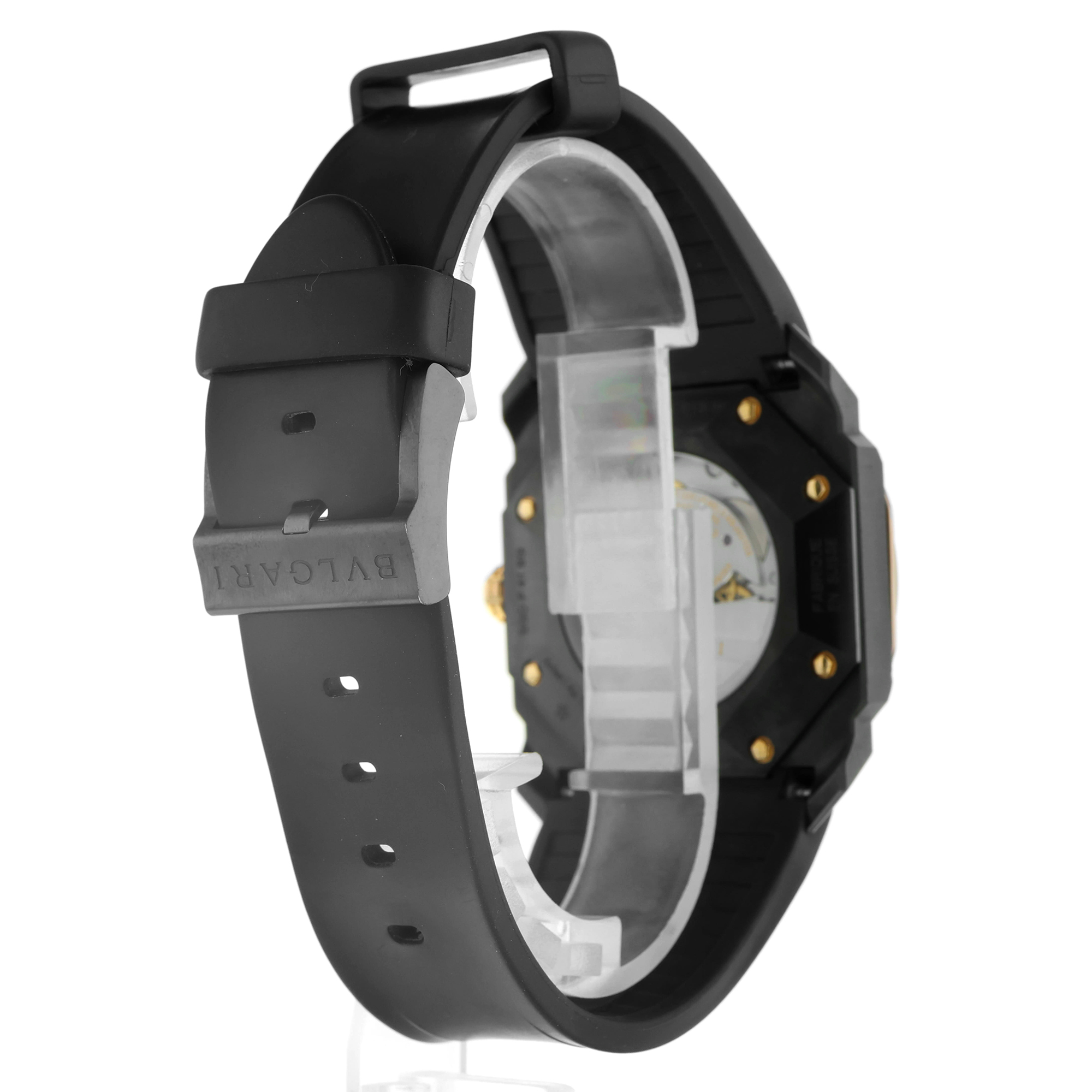 Bulgari Octo BGOP41SG 41mm Black DLC 18k Rose Gold Automatic Display Back Mens thumbnail 5