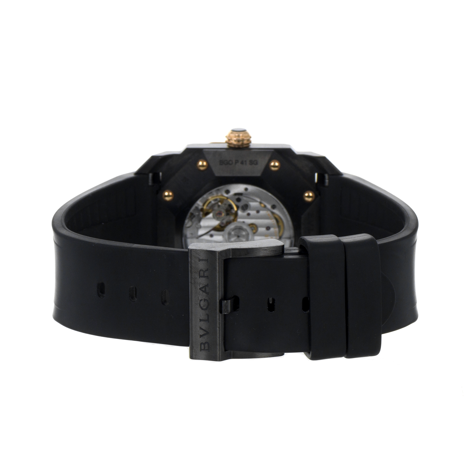 Bulgari Octo BGOP41SG 41mm Black DLC 18k Rose Gold Automatic Display Back Mens thumbnail 6