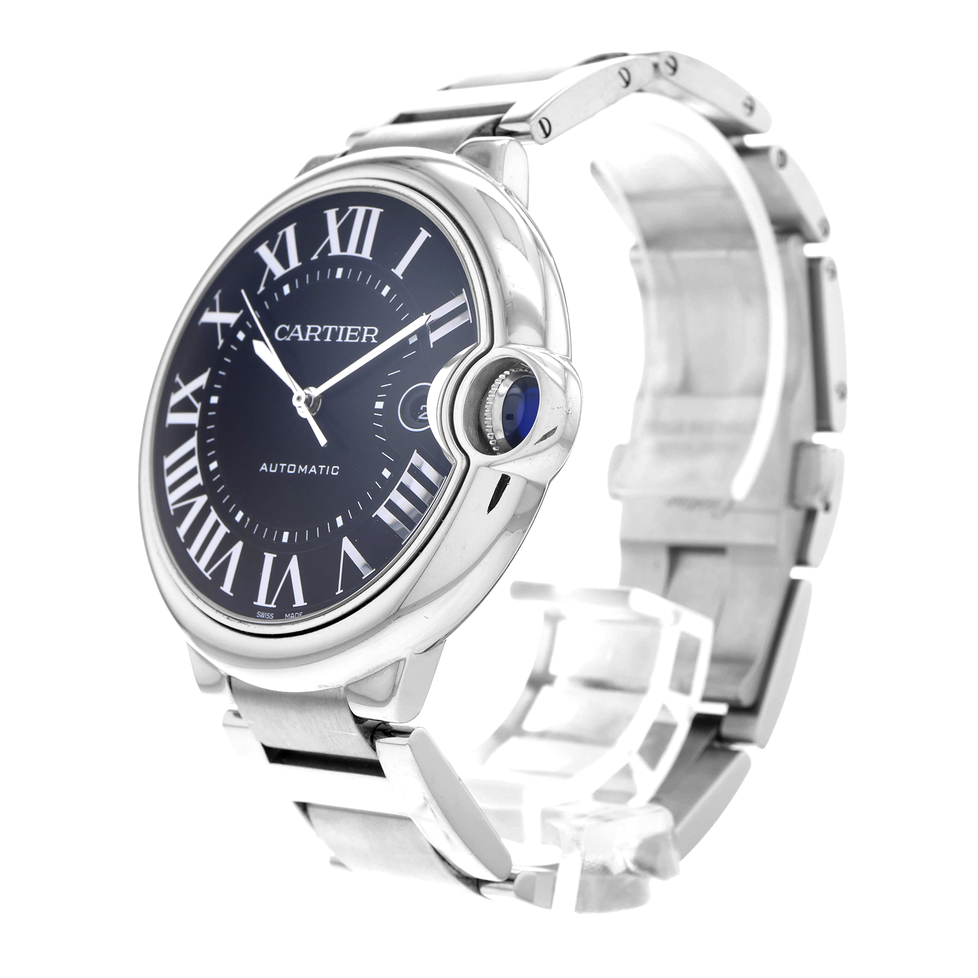 Cartier Ballon Bleu 42mm W6920042 3765 Black Roman Stainless Automatic Mens thumbnail 2