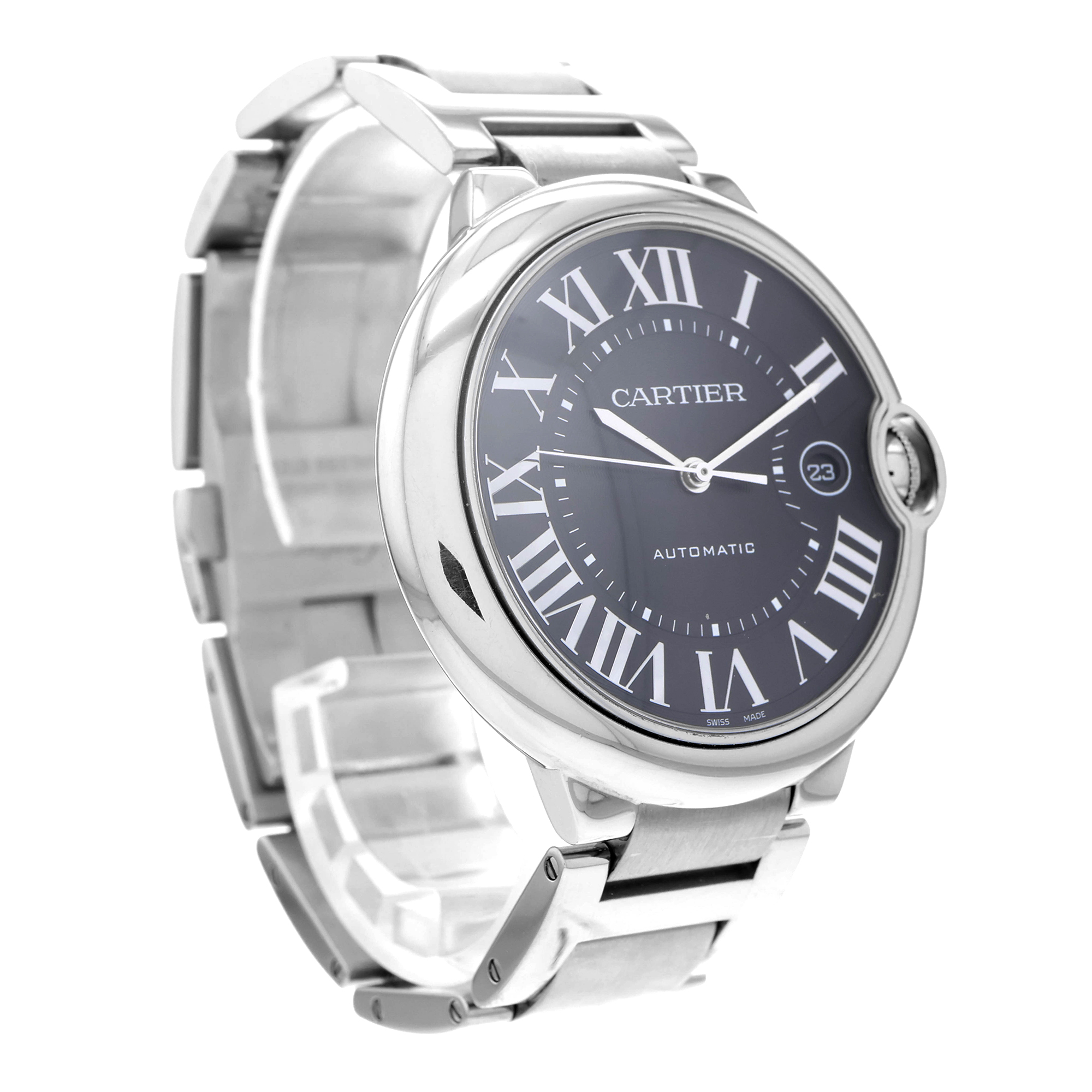Cartier Ballon Bleu 42mm W6920042 3765 Black Roman Stainless Automatic Mens thumbnail 5