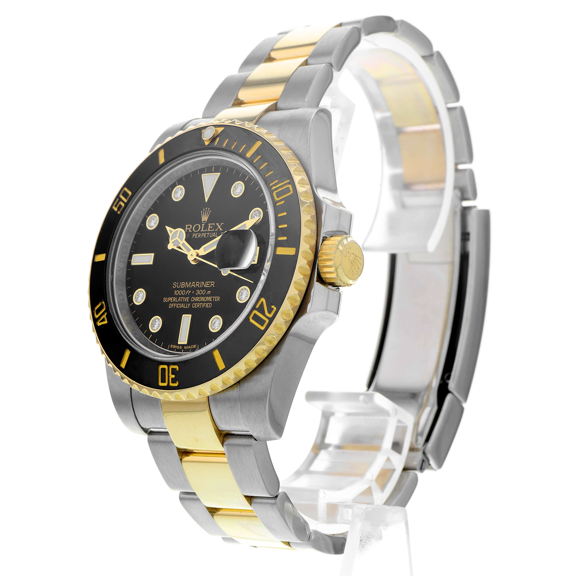 Rolex Submariner Date 40mm 116613 Rare black factory diamond dial, ceramic bezel thumbnail 2
