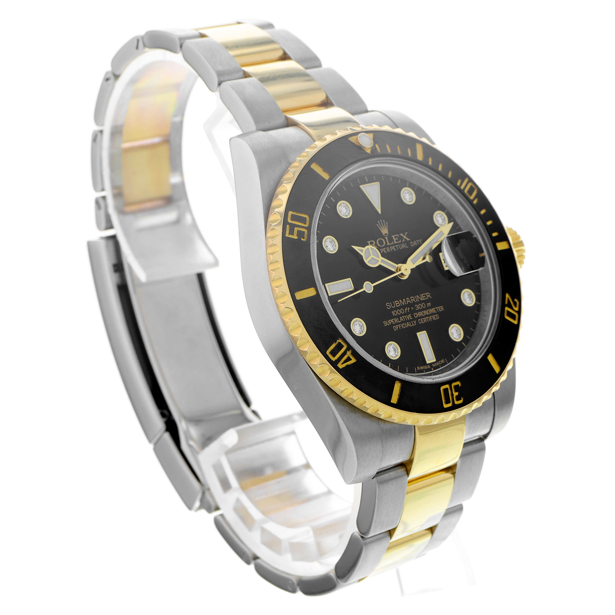 Rolex Submariner Date 40mm 116613 Rare black factory diamond dial, ceramic bezel thumbnail 4