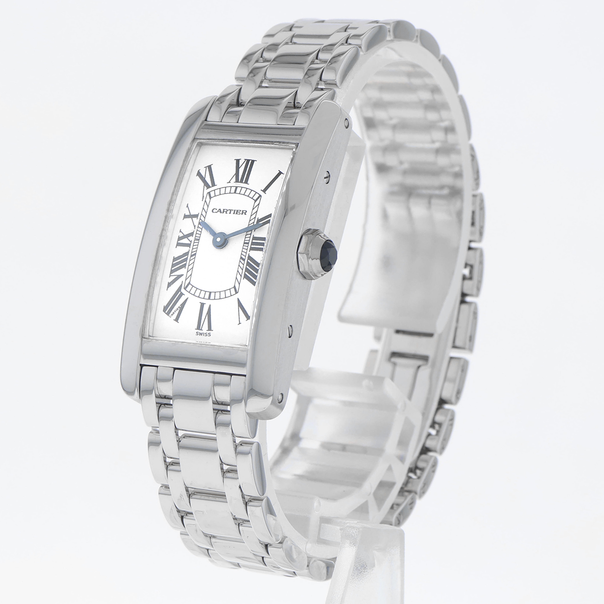 Cartier Tank Americaine 19mm W26019L1 1713 White roman dial 18K white gold thumbnail 2