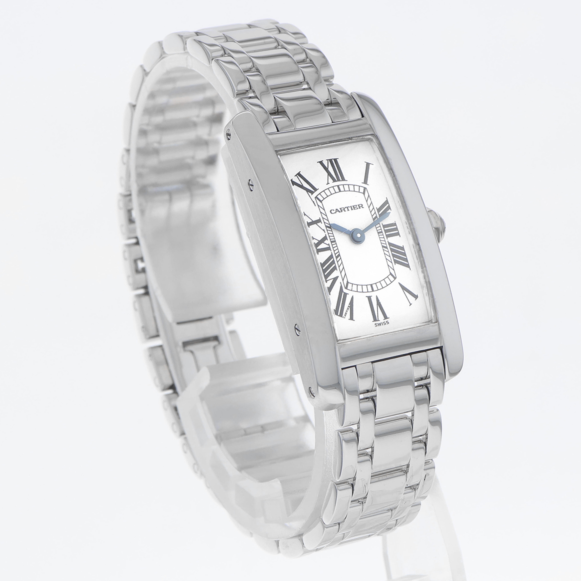 Cartier Tank Americaine 19mm W26019L1 1713 White roman dial 18K white gold thumbnail 4