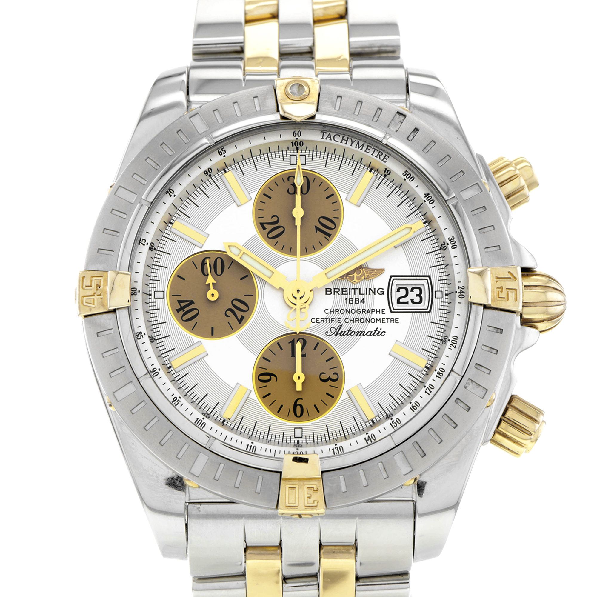 Breitling Chronomat Evolution B13356 Chronograph White Dial Steel & 18k Yellow thumbnail 1
