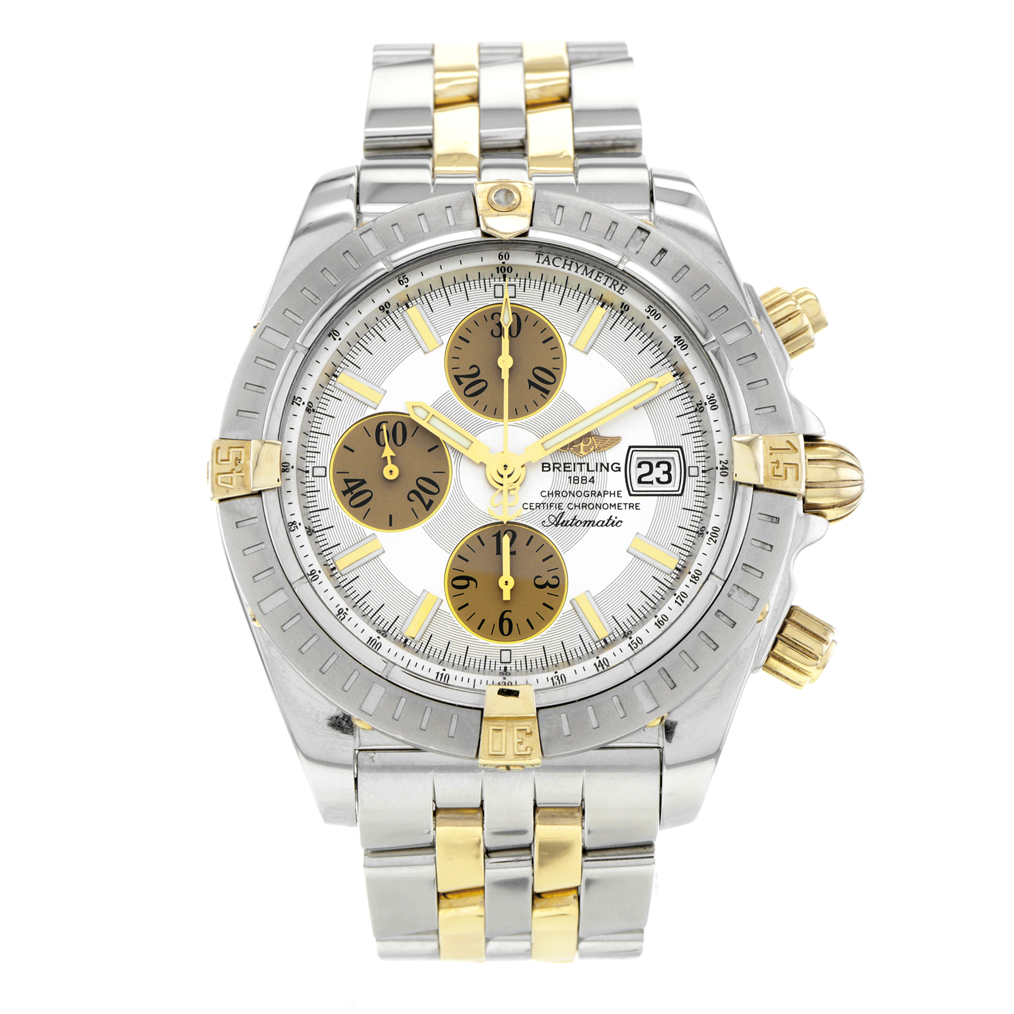 Breitling Chronomat Evolution B13356 Chronograph White Dial Steel & 18k Yellow thumbnail 2