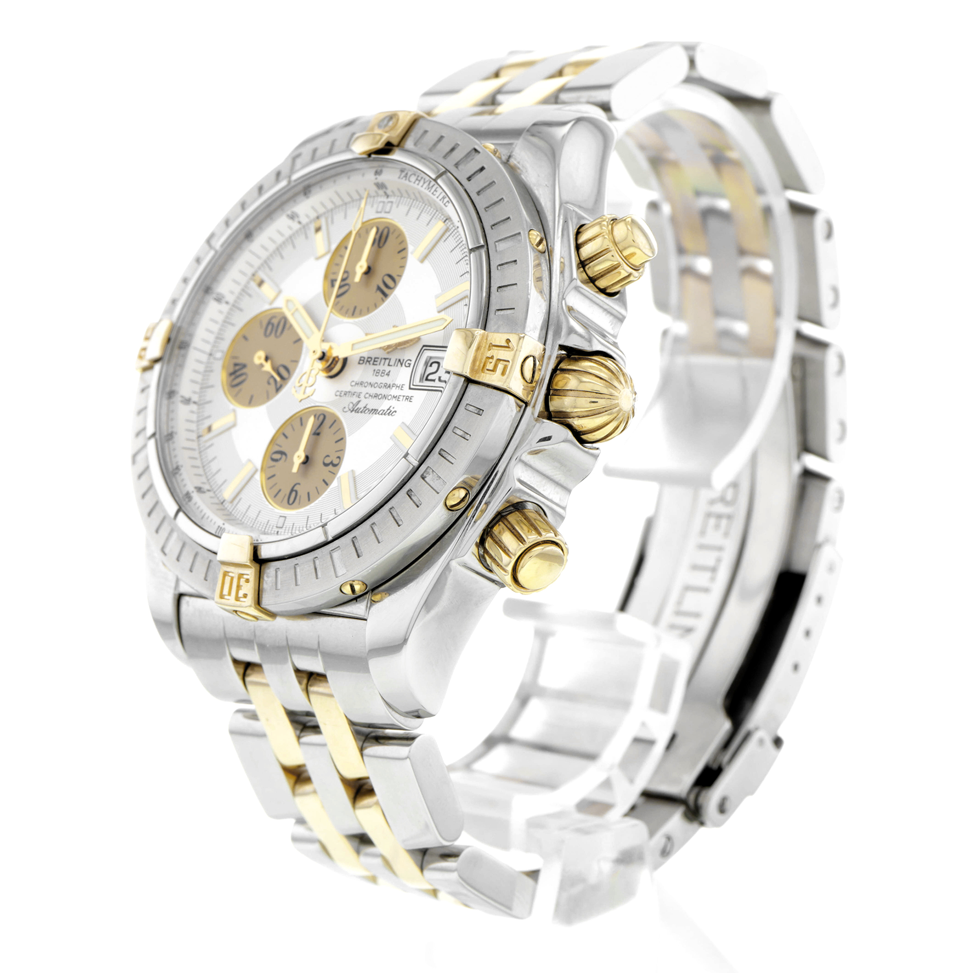 Breitling Chronomat Evolution B13356 Chronograph White Dial Steel & 18k Yellow thumbnail 3