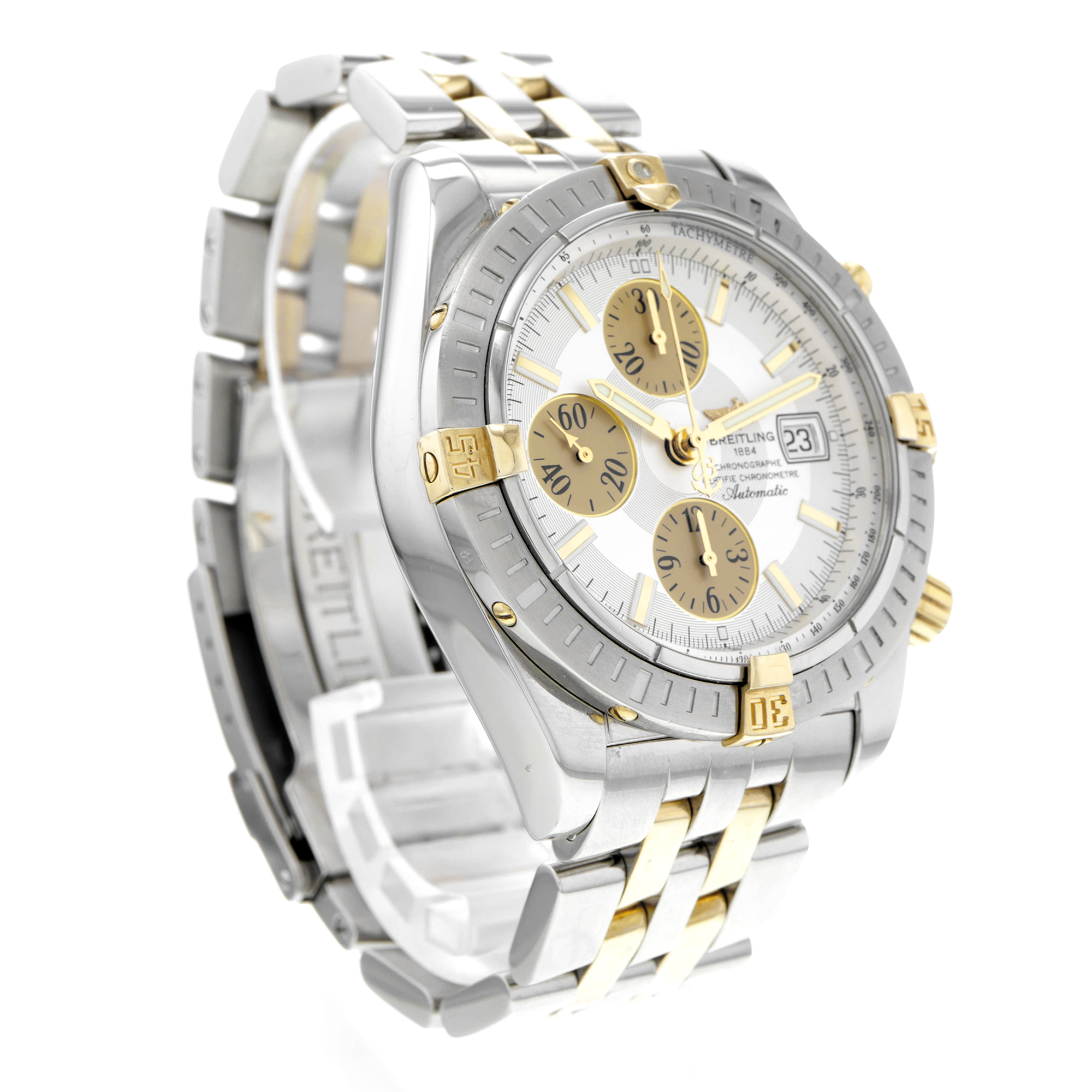 Breitling Chronomat Evolution B13356 Chronograph White Dial Steel & 18k Yellow thumbnail 4