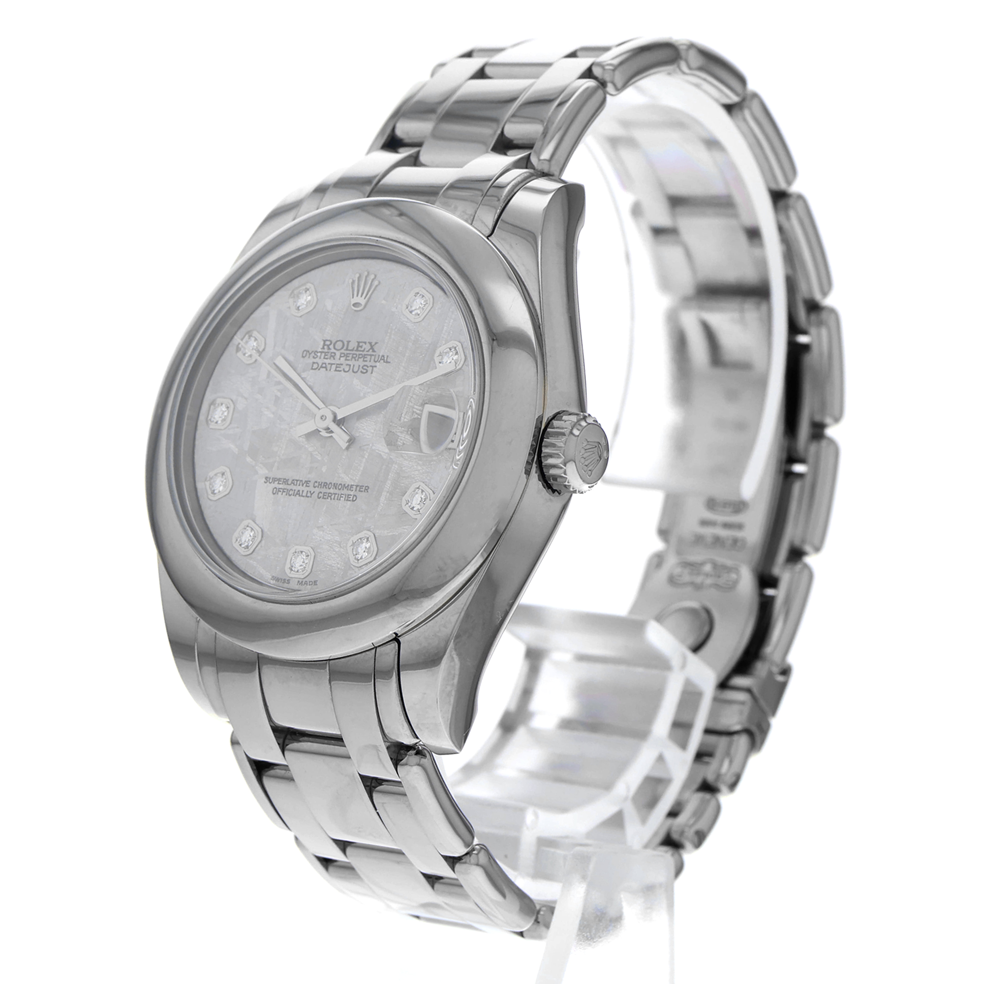 Rolex Lady-Datejust Pearlmaster 81209 factory meteorite diamond dial 18K WG thumbnail 2