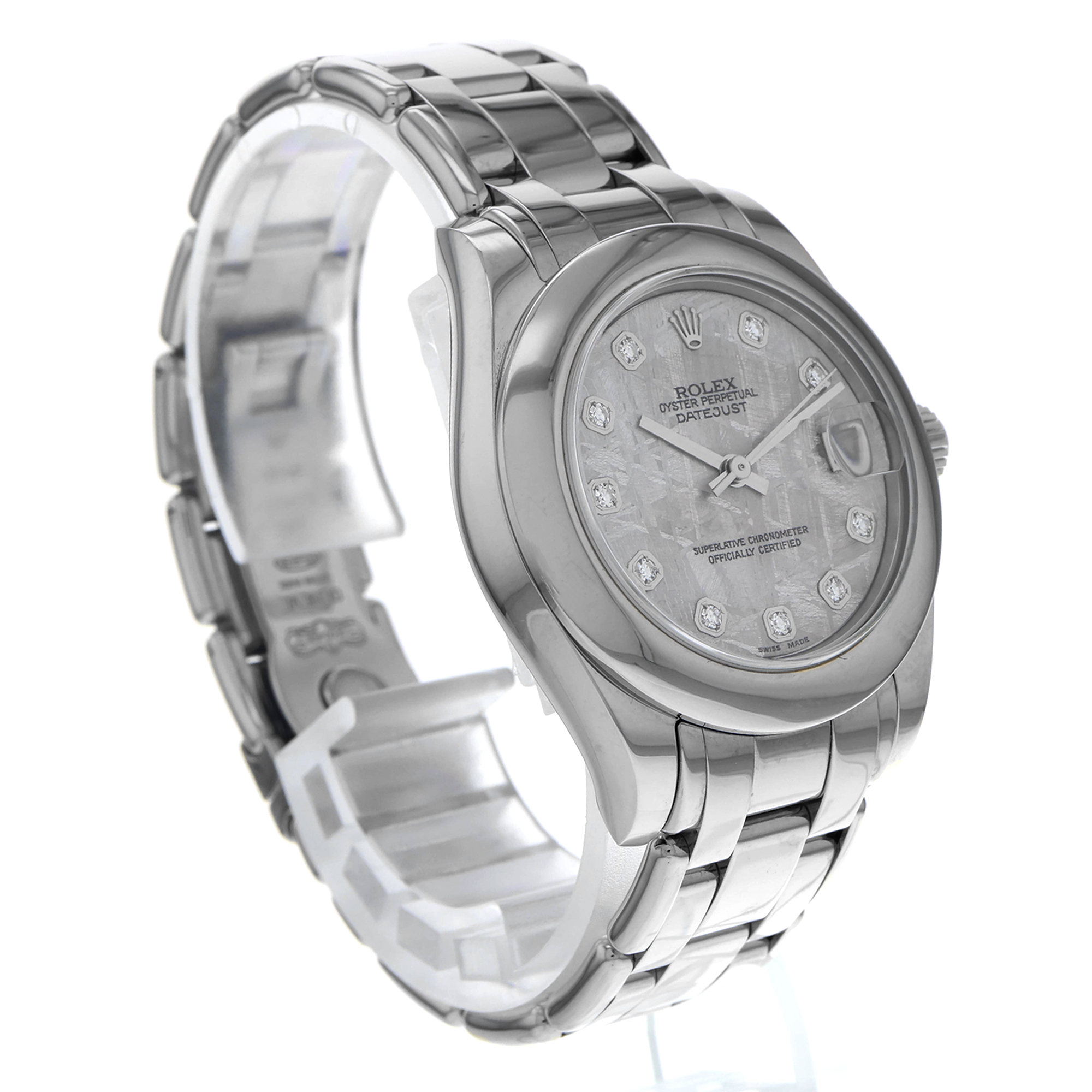Rolex Lady-Datejust Pearlmaster 81209 factory meteorite diamond dial 18K WG thumbnail 4